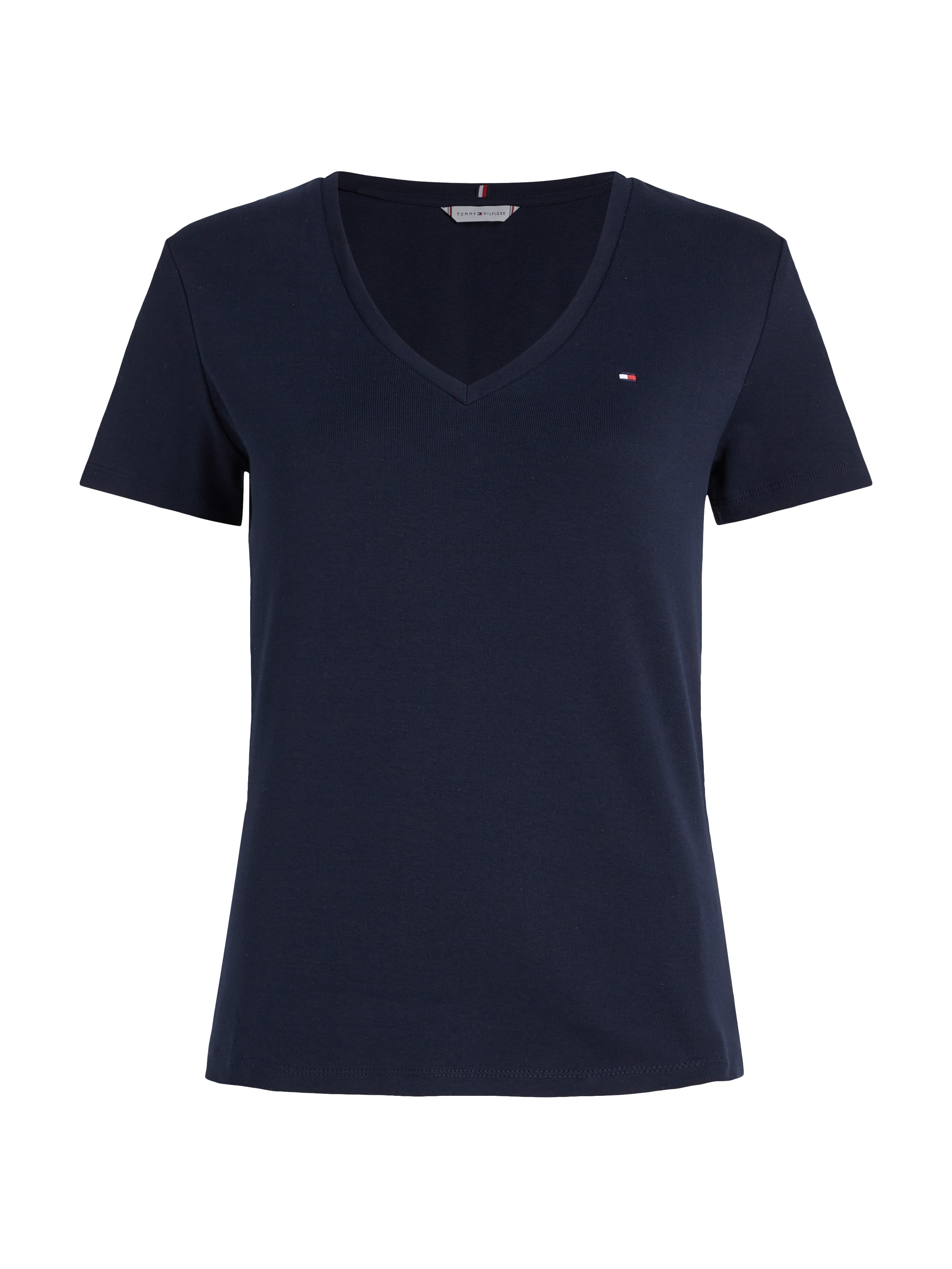 Tommy Hilfiger T-Shirt »SLIM CODY RIB V-NECK SS«, mit dezenter Logostickerei  online shoppen bei Jelmoli-Versand Schweiz | Basic-Shirts