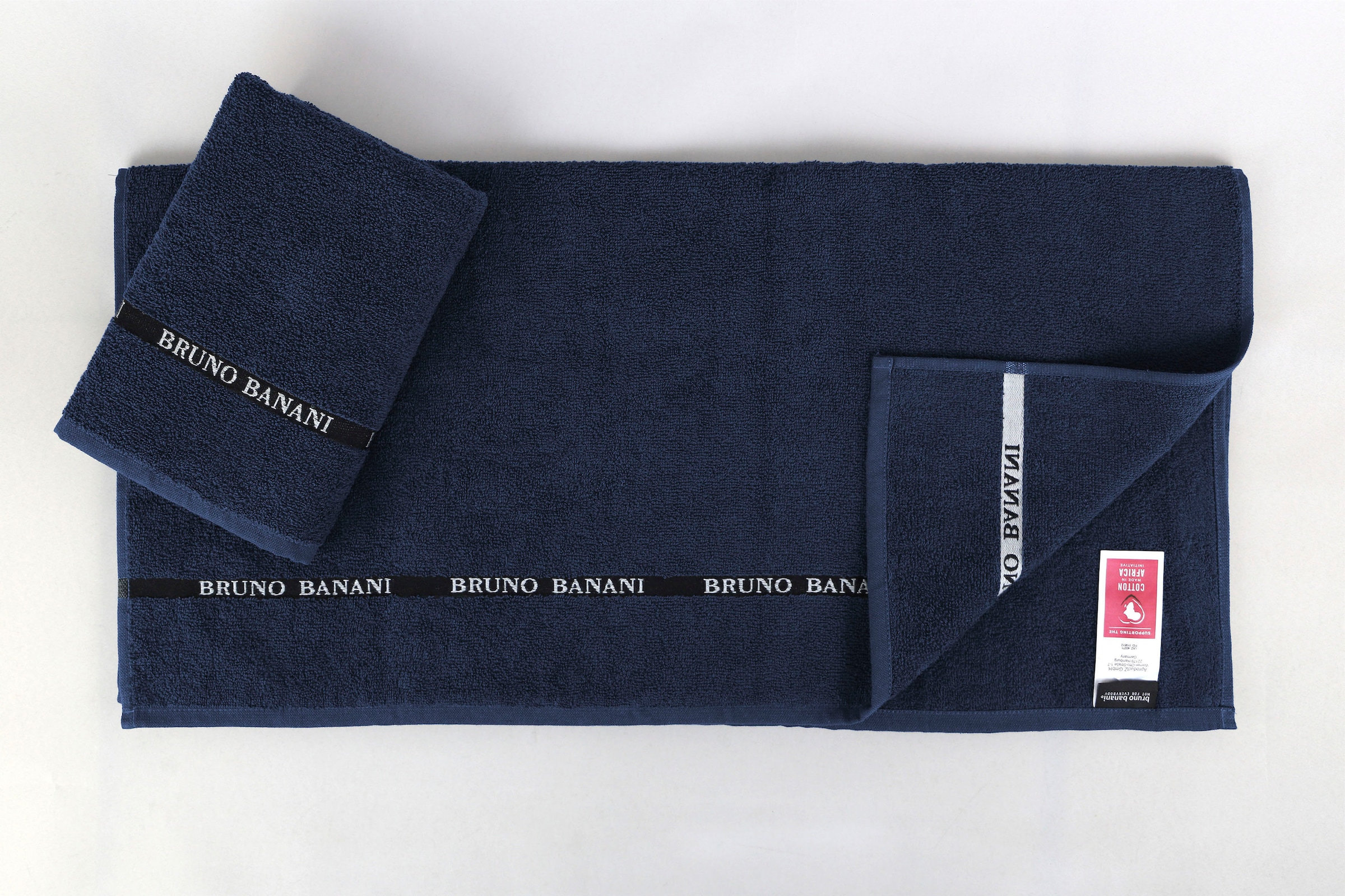 Set 100% | Bruno Set, tlg., online Banani shoppen mit aus Handtuch »Danny«, einfarbiges Handtuch-Set Baumwolle Jelmoli-Versand Walkfrottier, Logostreifen, 6