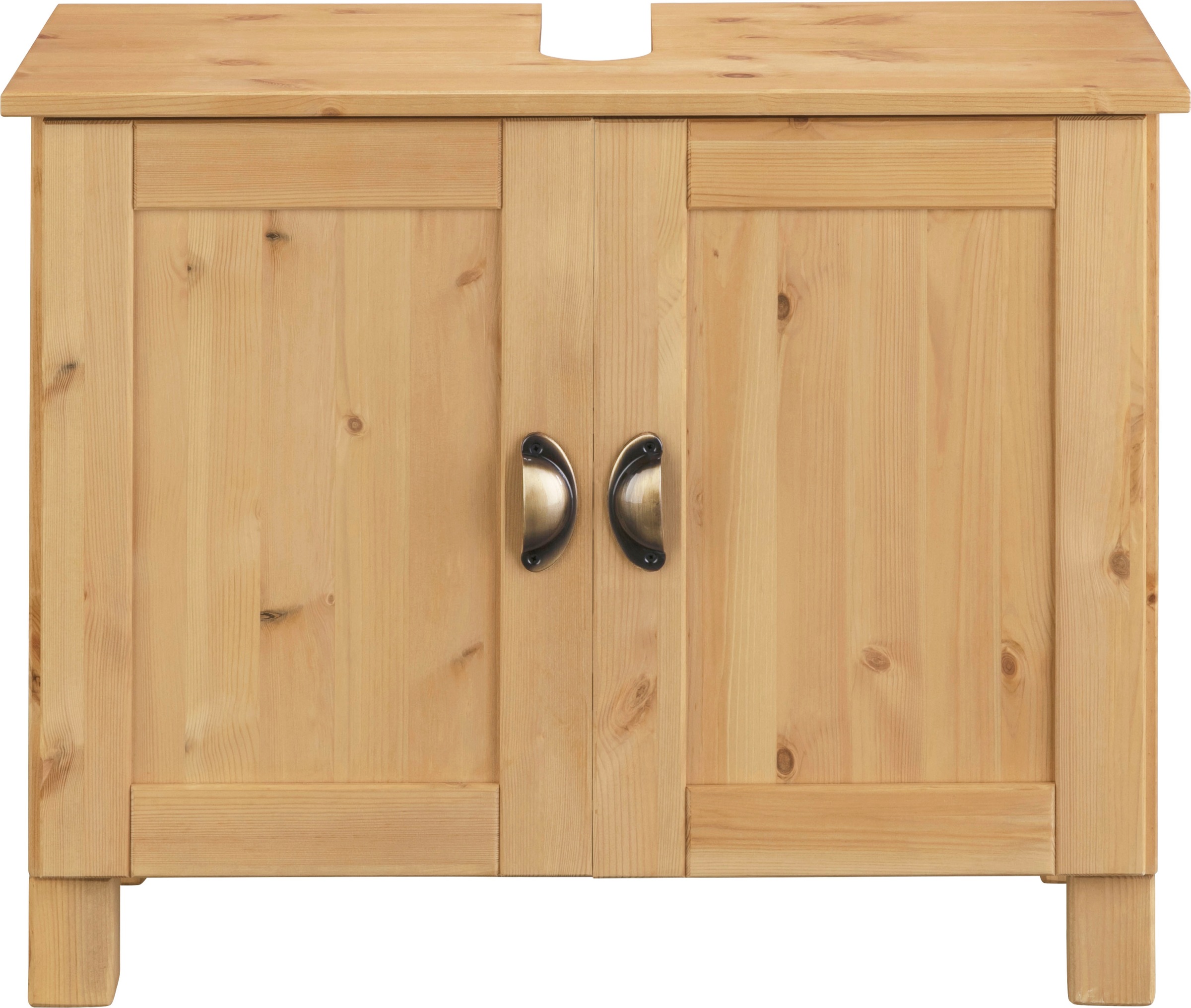 Home affaire Waschbeckenunterschrank "Oslo" in massiver Kiefer, mit 2 Türen, Breite 70 cm, Höhe 55 cm