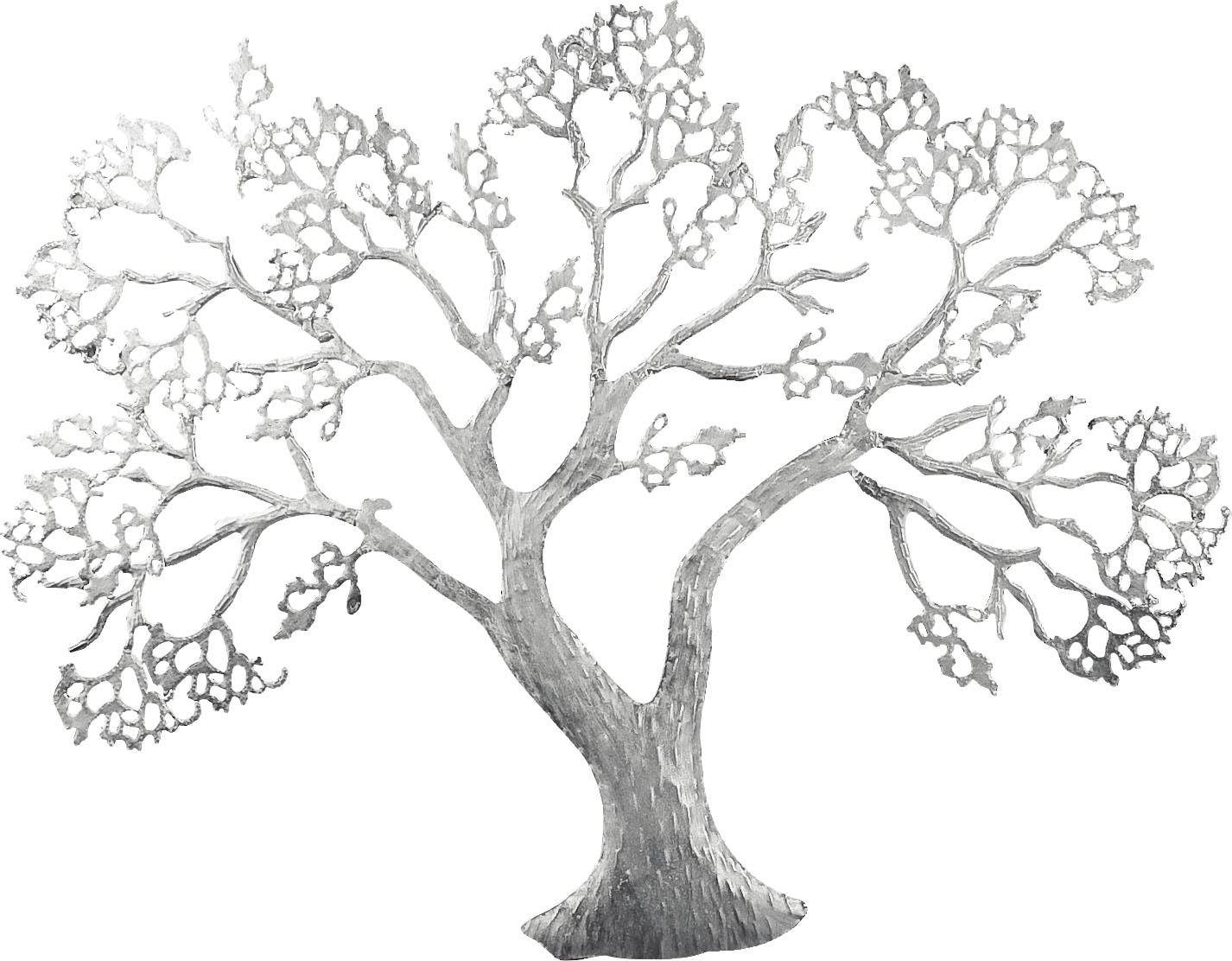 Wanddekoobjekt Baum, aus online Wanddeko, »Wandrelief Wohnzimmer Metall, & Jelmoli-Versand bestellen | im GILDE silber«, dekorativ Esszimmer