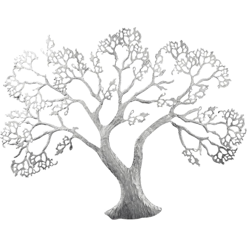 GILDE Wanddekoobjekt »Wandrelief Baum, silber«