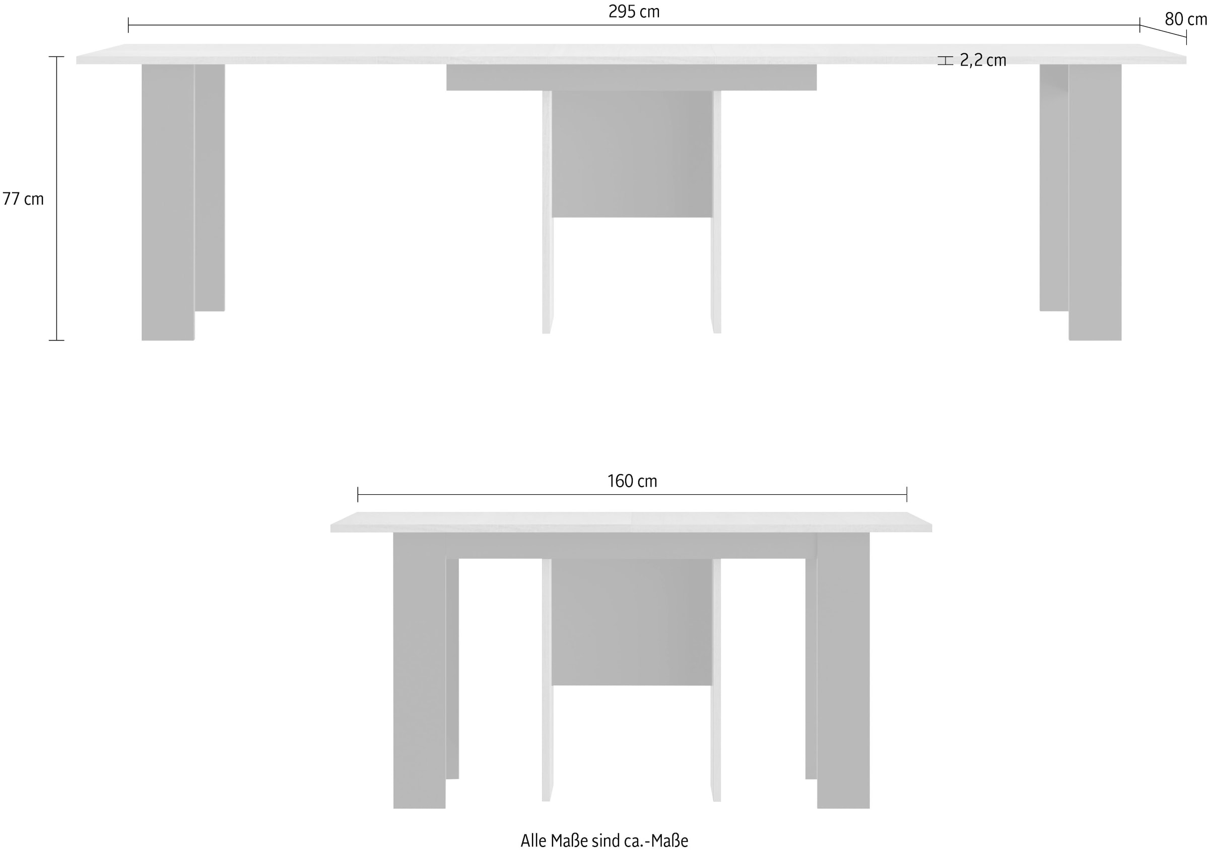 Gami Esstisch »Exit«, Tisch mit 3 Verlängerungen