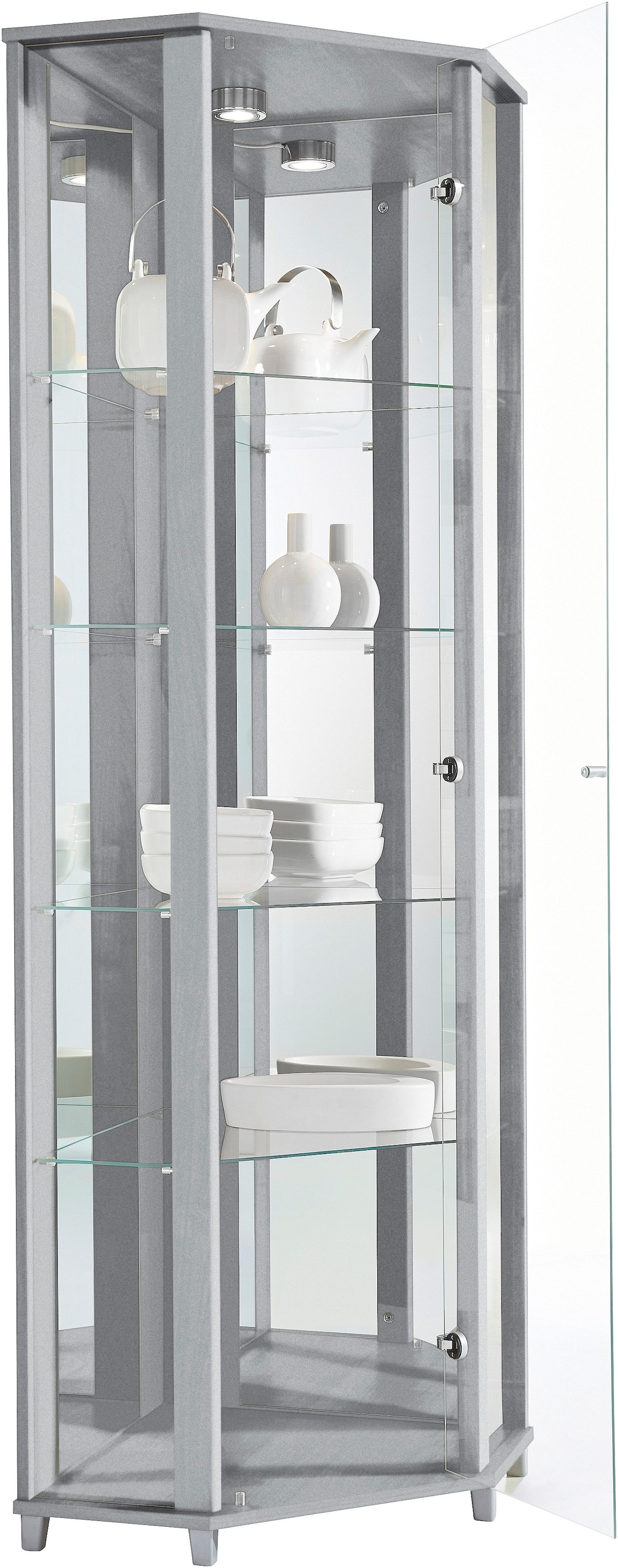 fif möbel Vitrine »TRIO«, Eckvitrine/Glasvitrine 1x Glastür, perfekt für Sammler, Sammlervitrine