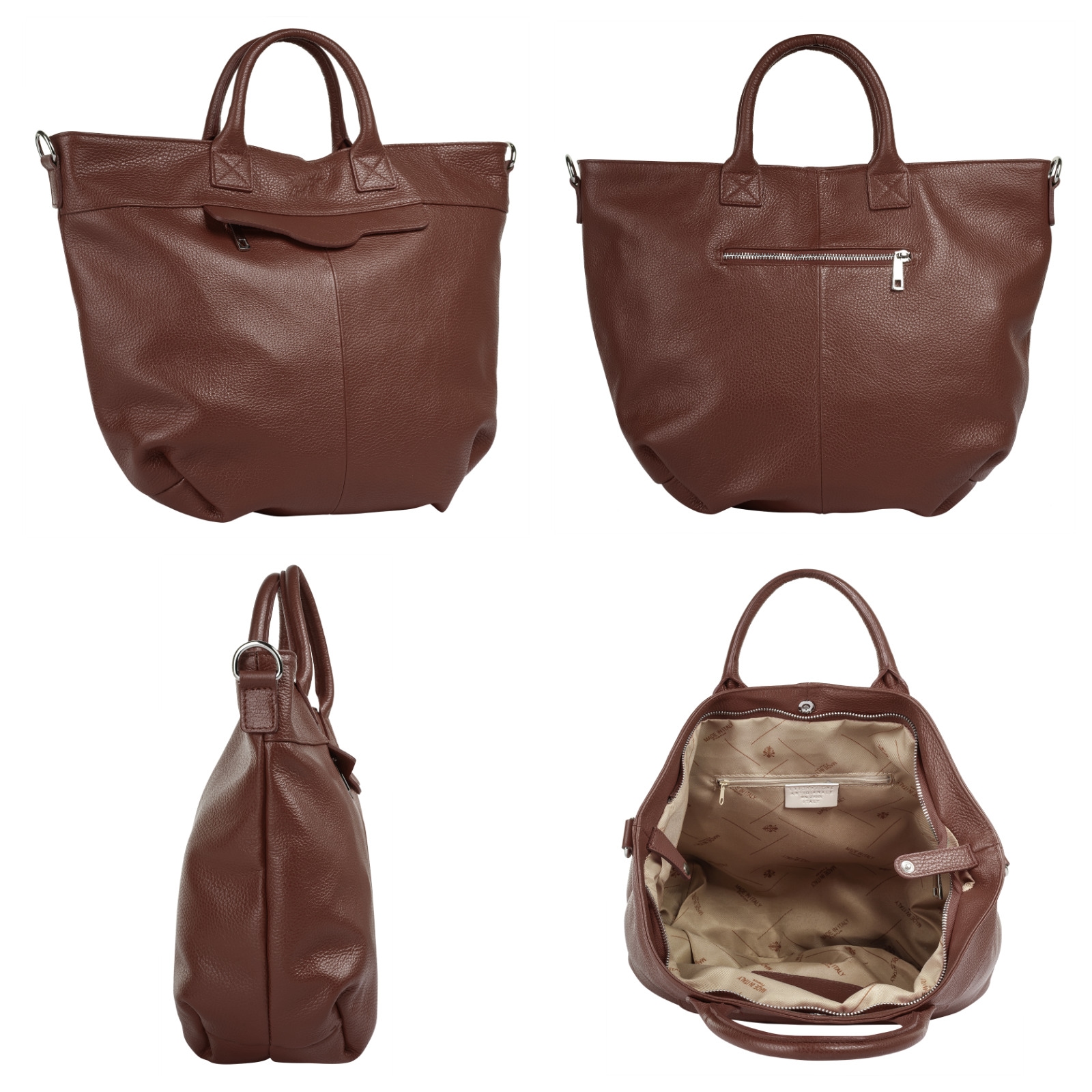 Samantha Look Henkeltasche, echt Leder, Made in Italy