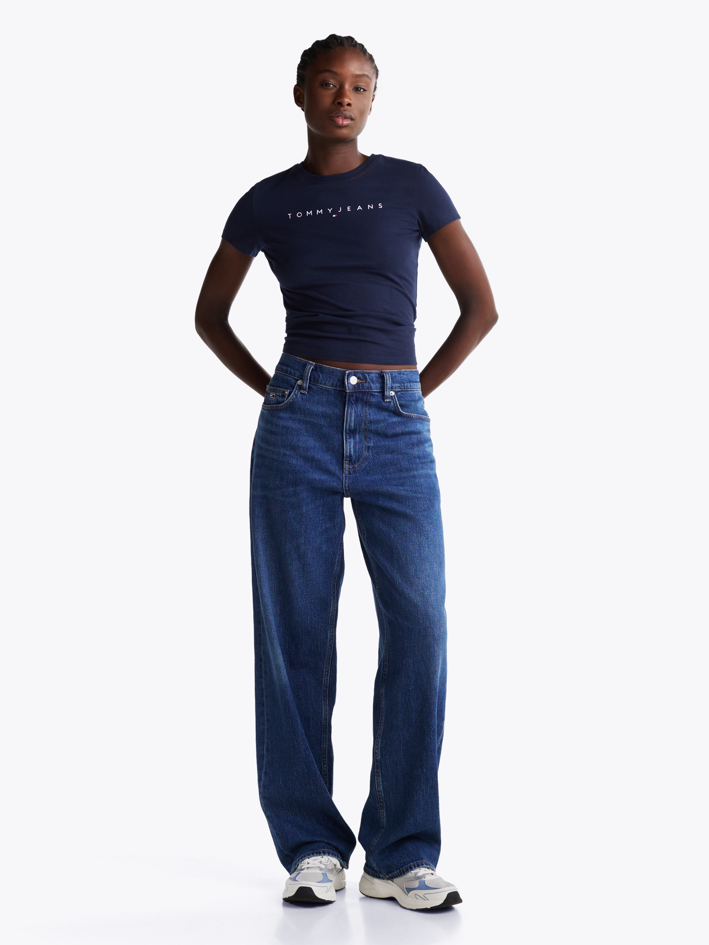 Tommy Jeans Curve T-Shirt »TJW SLIM LINEAR TEE EXT«, in Grosse Grössen