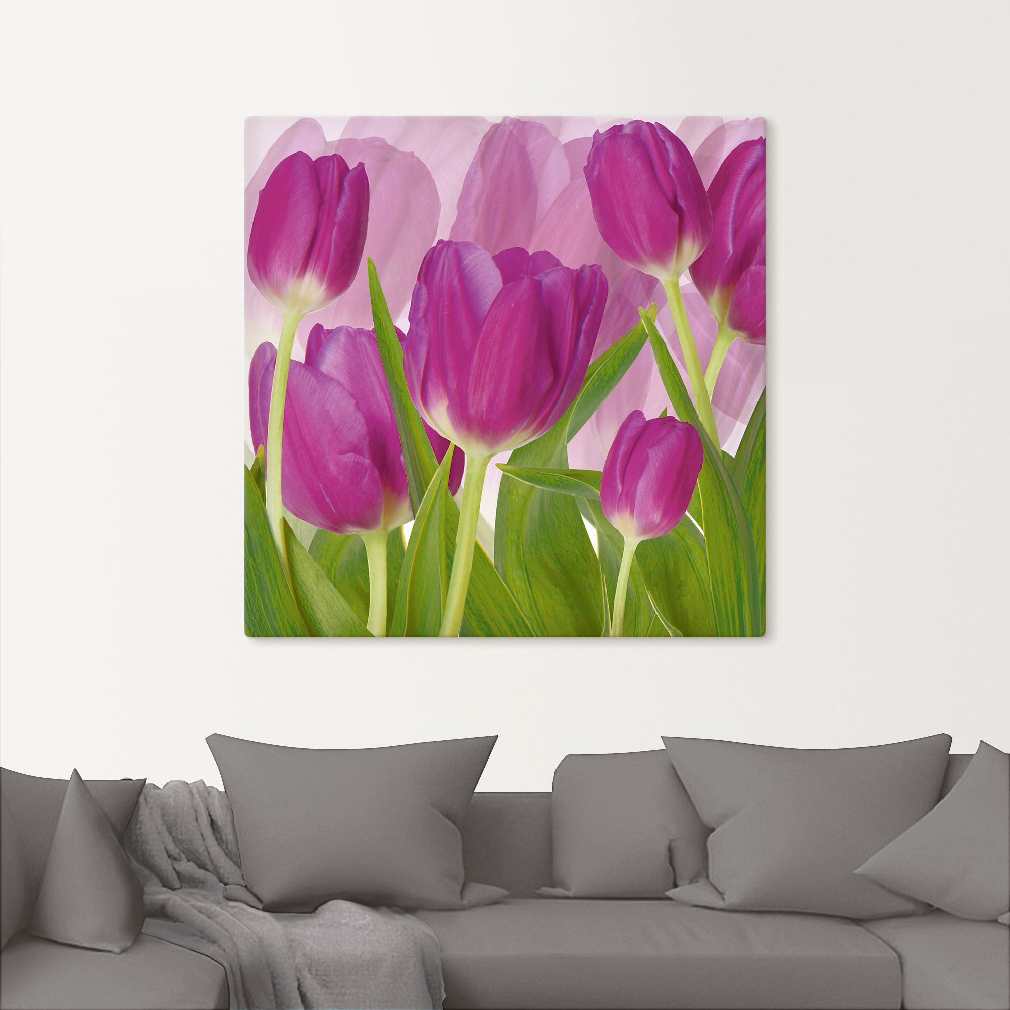 Artland Wandbild »Tulpenfeld lila«, Blumen, (1 St.), als Alubild, Outdoorbild, Leinwandbild in verschied. Grössen