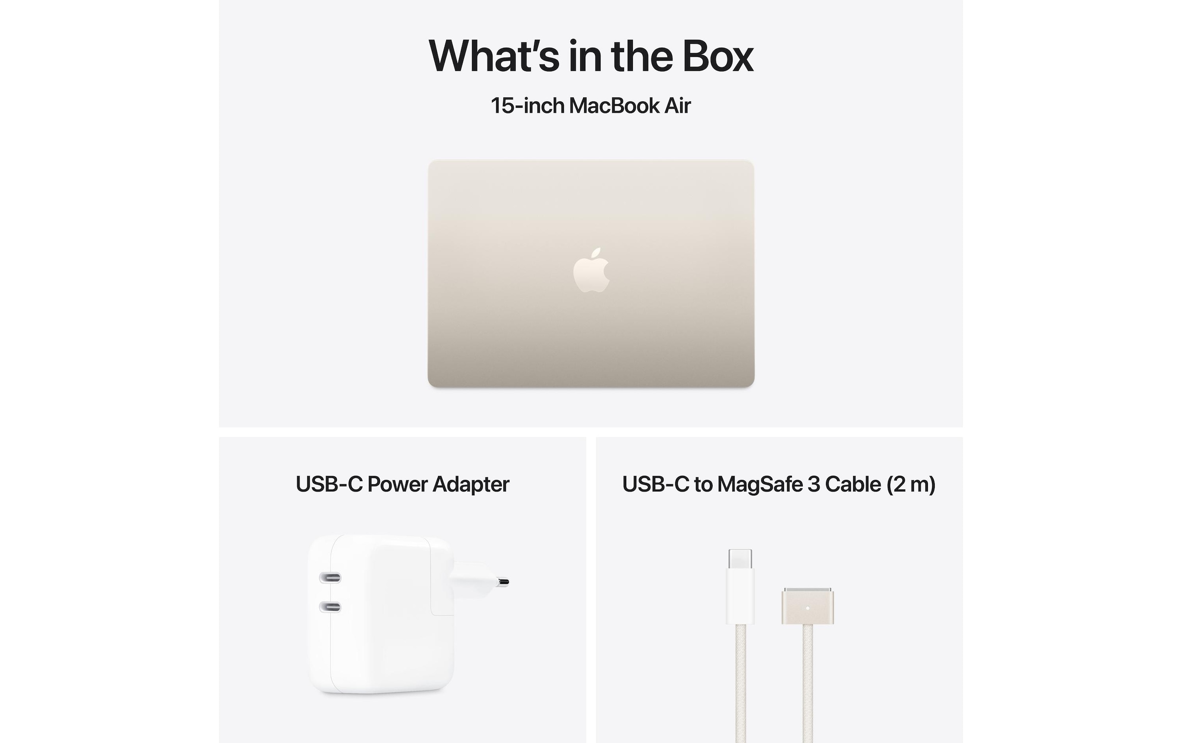 Apple Notebook »Air 15 2025 M4 10C GPU / 16 GB / 256 GB Starlight«