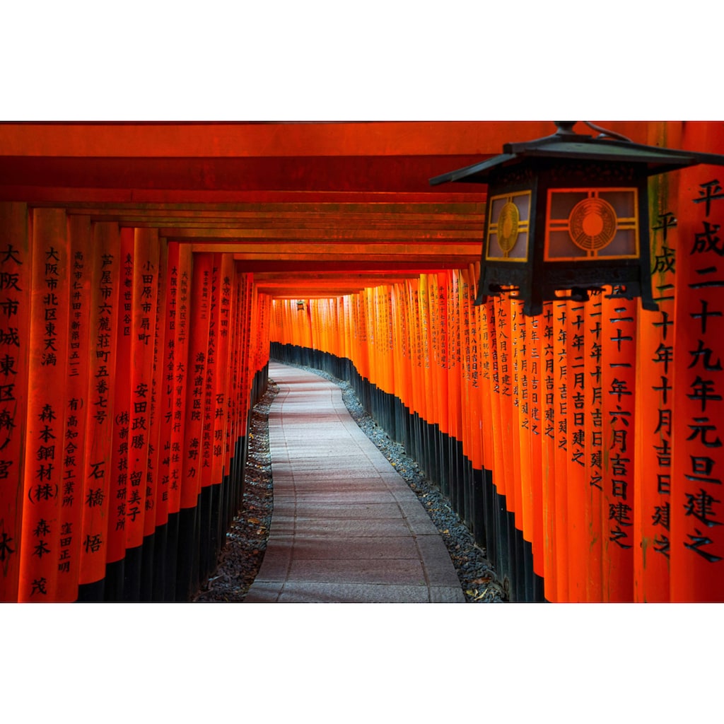 Papermoon Fototapete »KYOTO TEMPEL-JAPAN BAMBUS ALLEE BUDDHA WANDTAPETE DEKO«