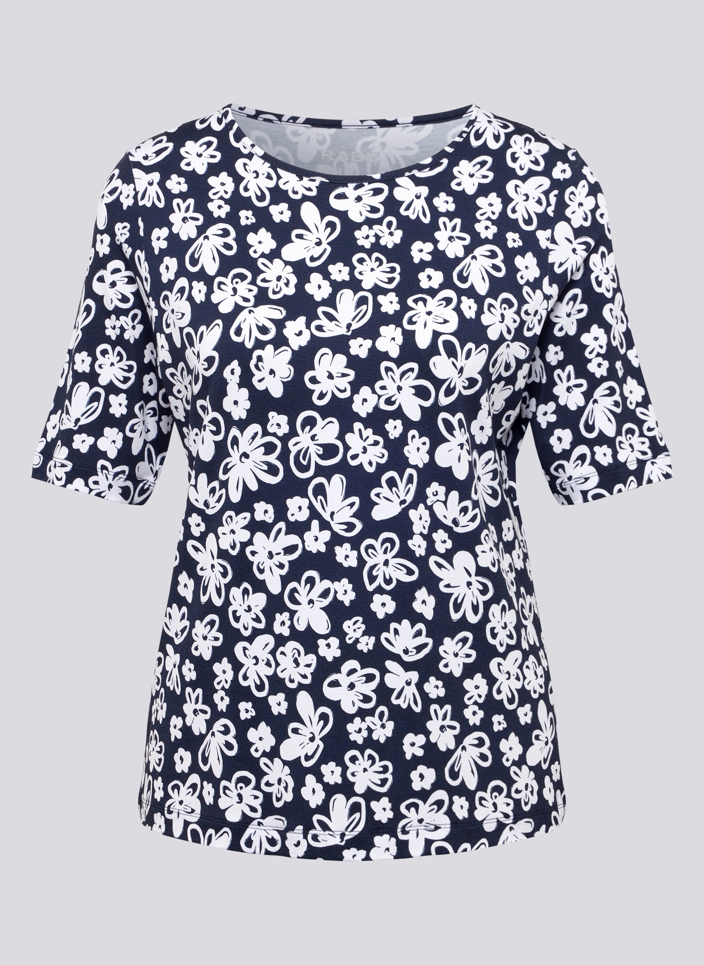 Rabe Rundhalsshirt, mit floralem Muster
