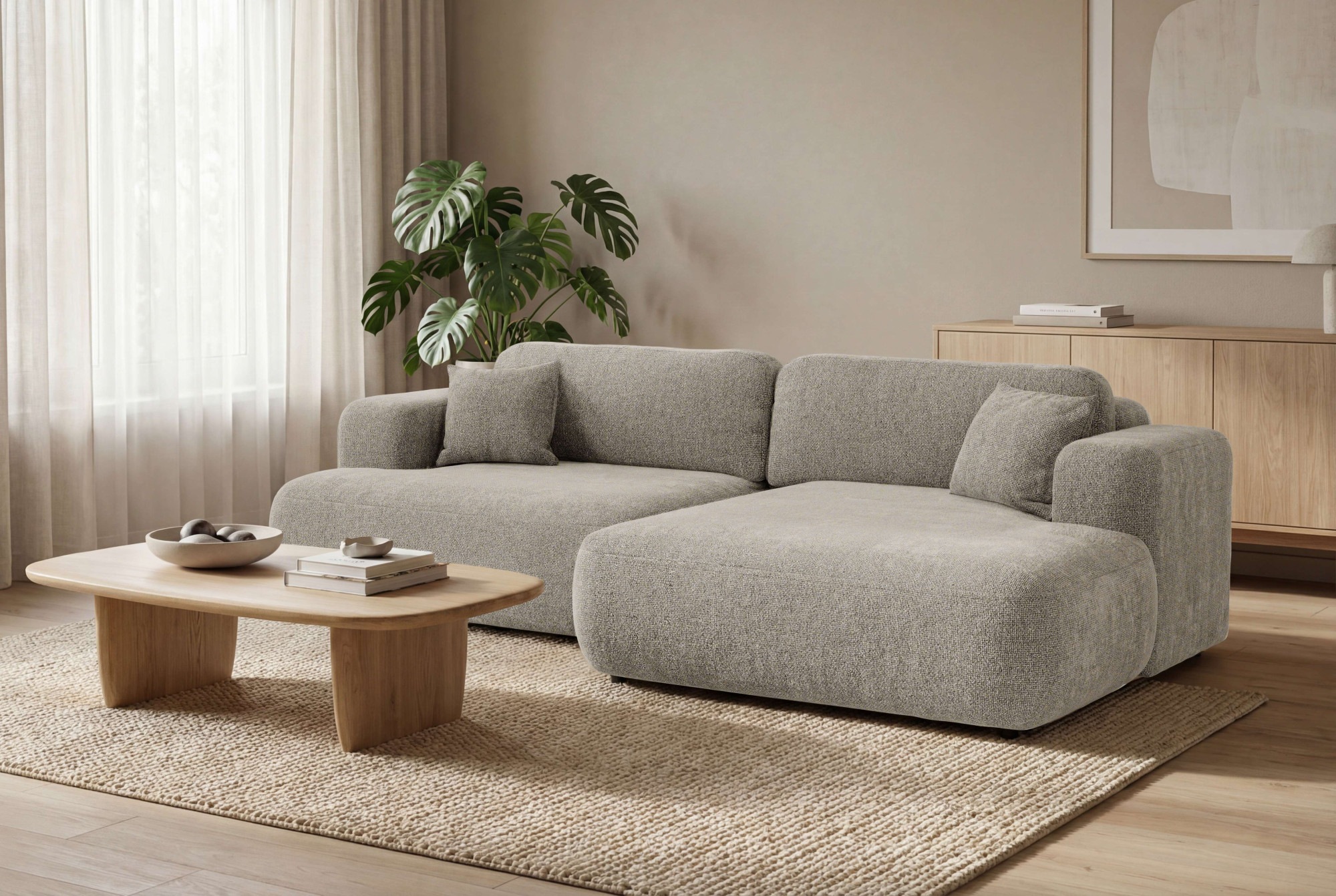 GOODproduct Ecksofa "VEEVIA L-Form, Schlafsofa, Verlässliche Qualität, Breite 256cm" mit Bettkasten, belastbar bis 480kg, inklusive Rücken- und Zierkissen