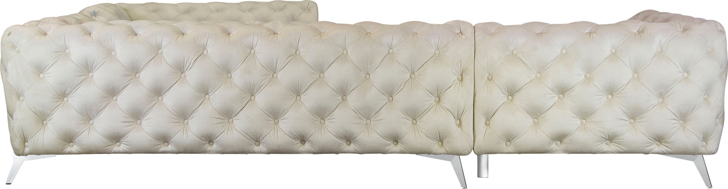 Leonique Chesterfield-Sofa »Amaury L-Form«, grosses Ecksofa, Chesterfield-Optik, Breite 323 cm, Fussfarbe wählbar