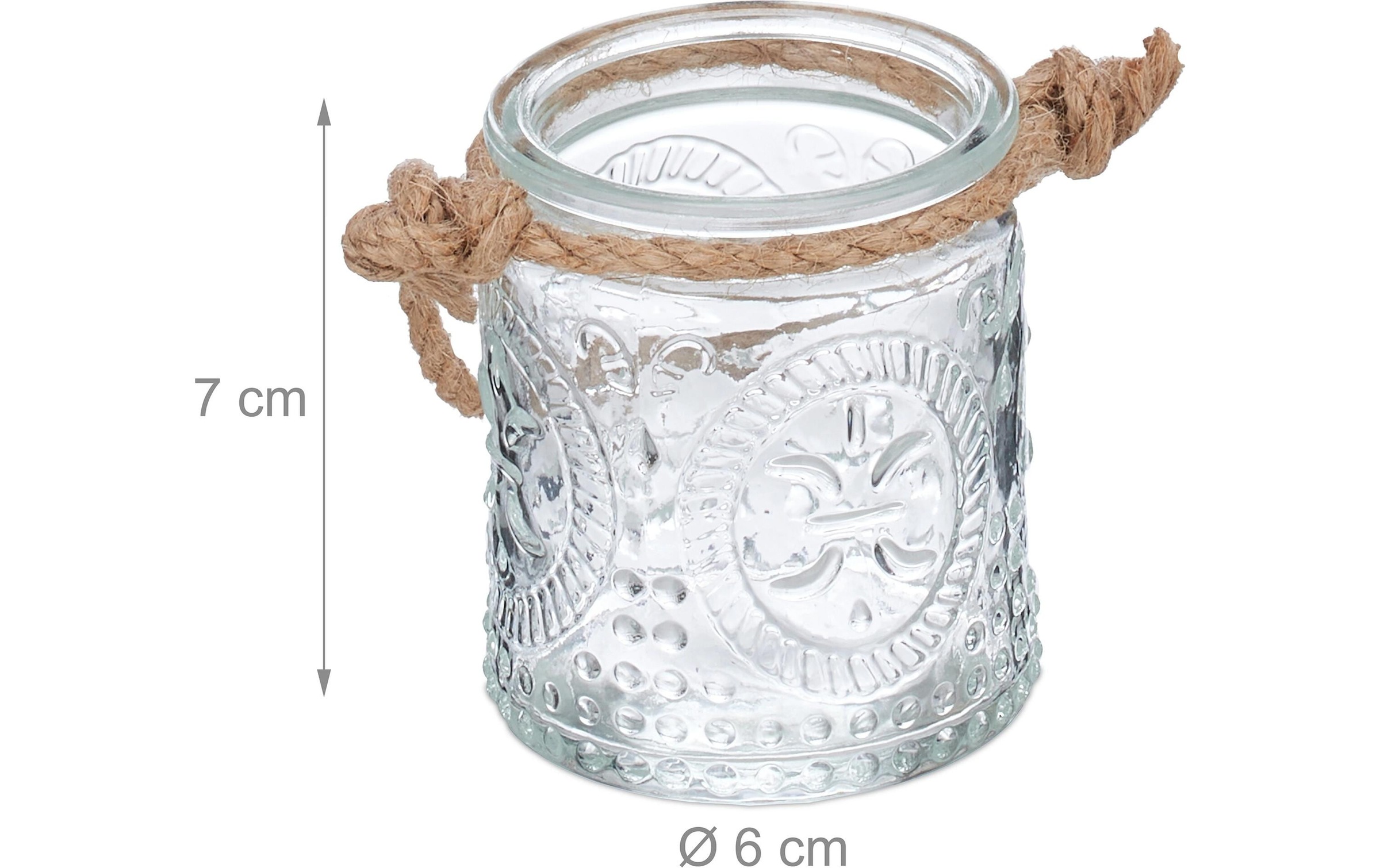 relaxdays Hängewindlicht »Summer Vintage 7 cm, Glas, 12 Stück«, (12 St.)