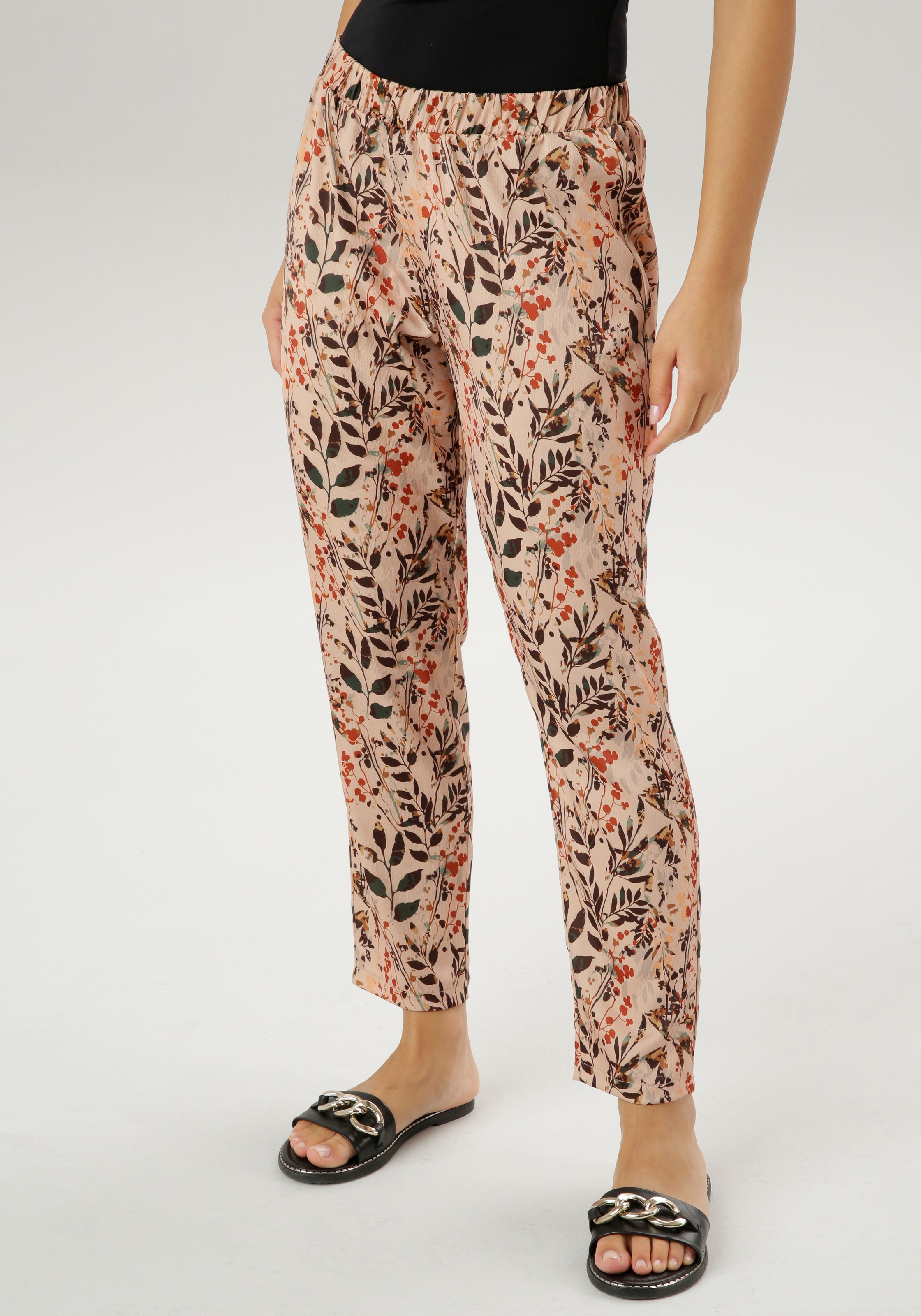 Aniston SELECTED Schlupfhose, mit Blätterdruck - NEUE KOLLEKTION kaufen