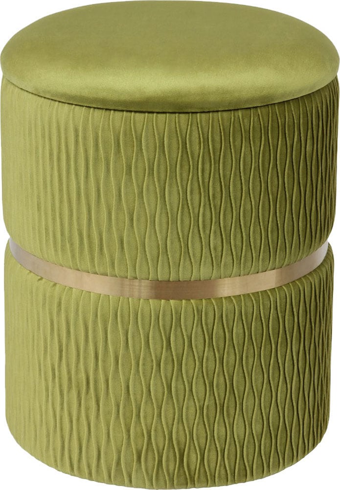 Kayoom Polsterhocker »Hocker Zora 425 2er-Set, Praktischer und versteckter Stauraum«, (Set, 2 St.), 2er-Set mit Stauraum, ineinander stapelbar, goldfarbenener Ring