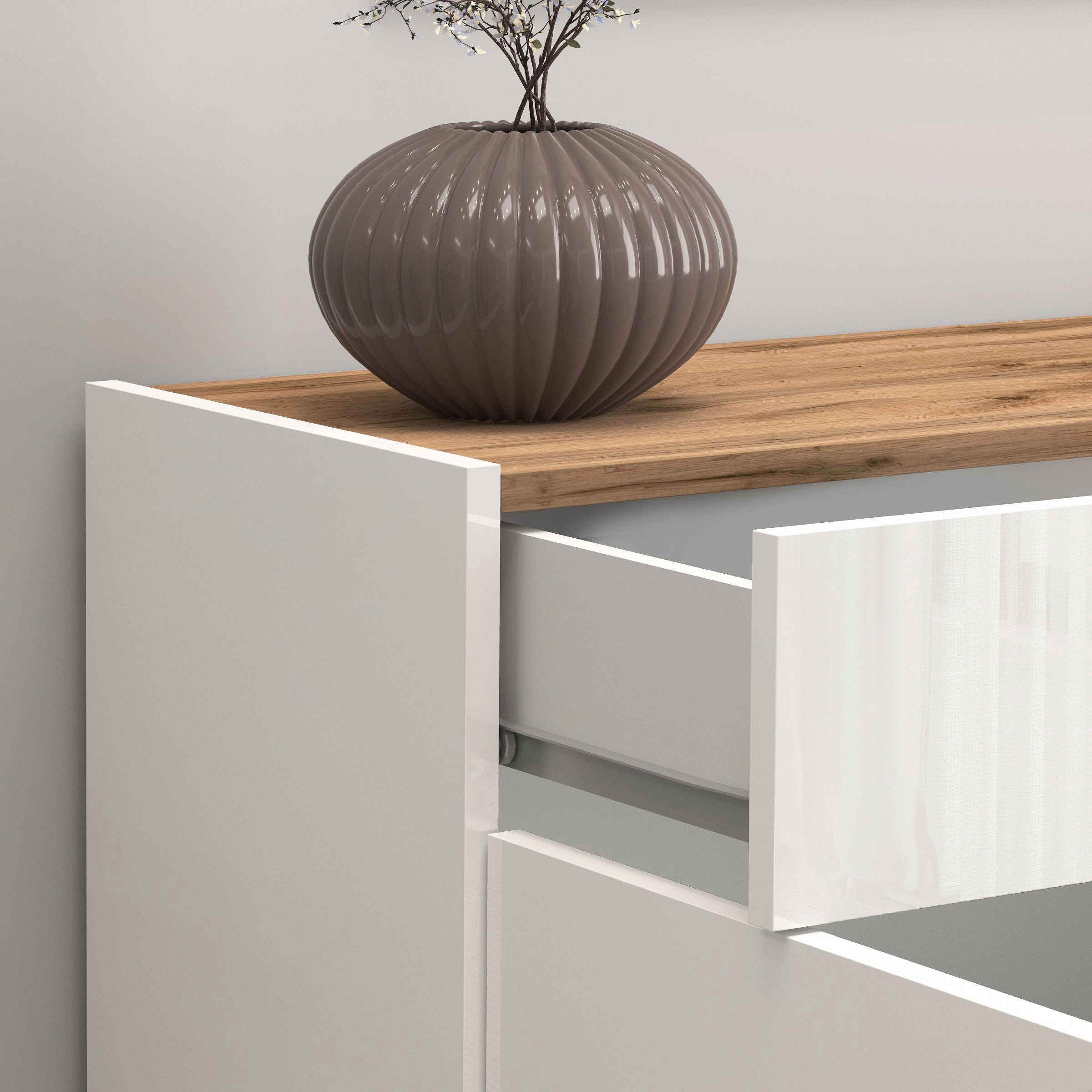 INOSIGN Sideboard »Garda, Kommode, Schrank, Kredenz«, 4 Türen, 2 Schubladen, grifflos Breite 160,1 cm