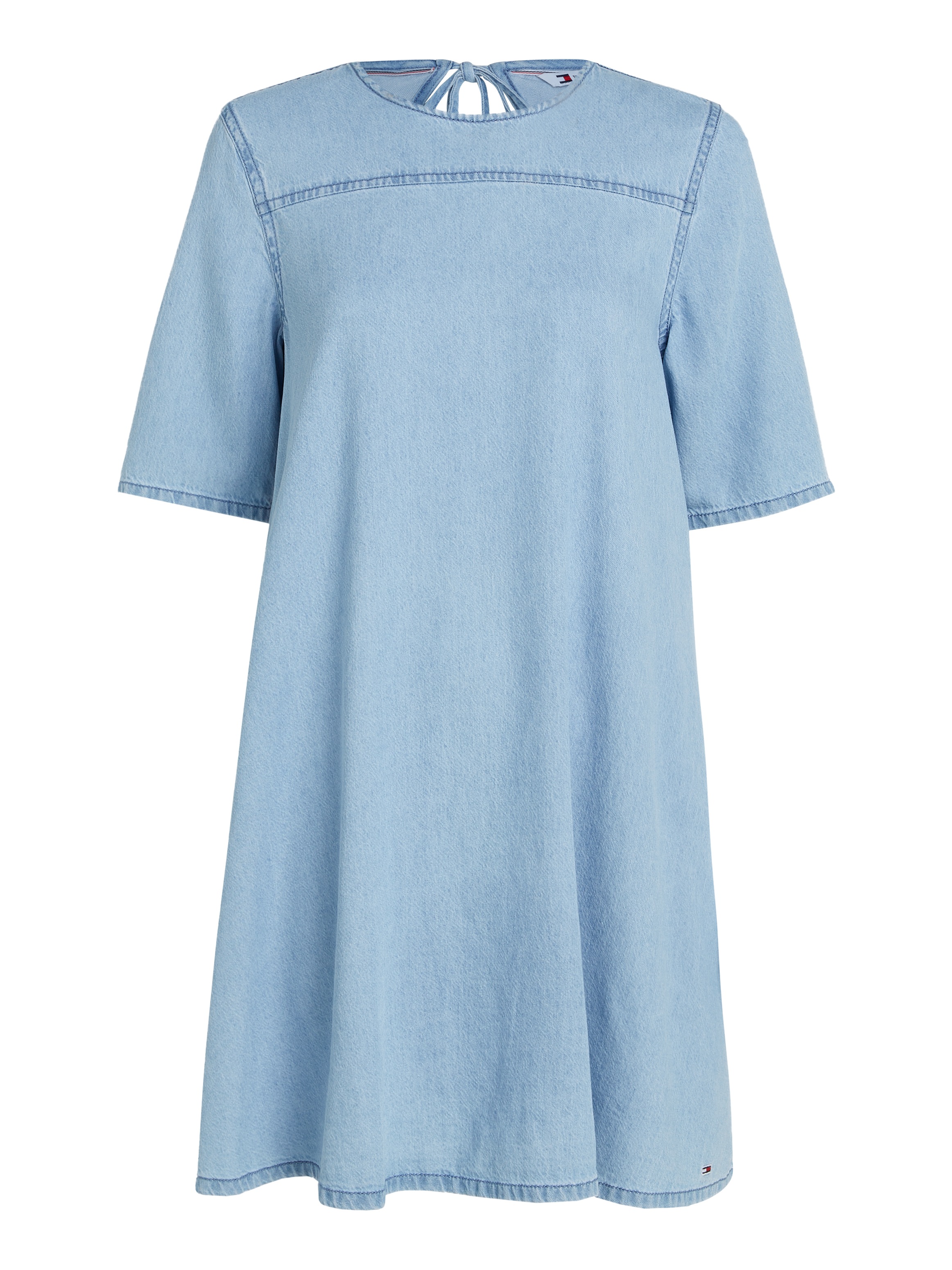 Tommy Jeans A-Linien-Kleid »TJW CHAMBRAY A-LINE SS DRESS EXT«, mit Tommy Jeans Flagge