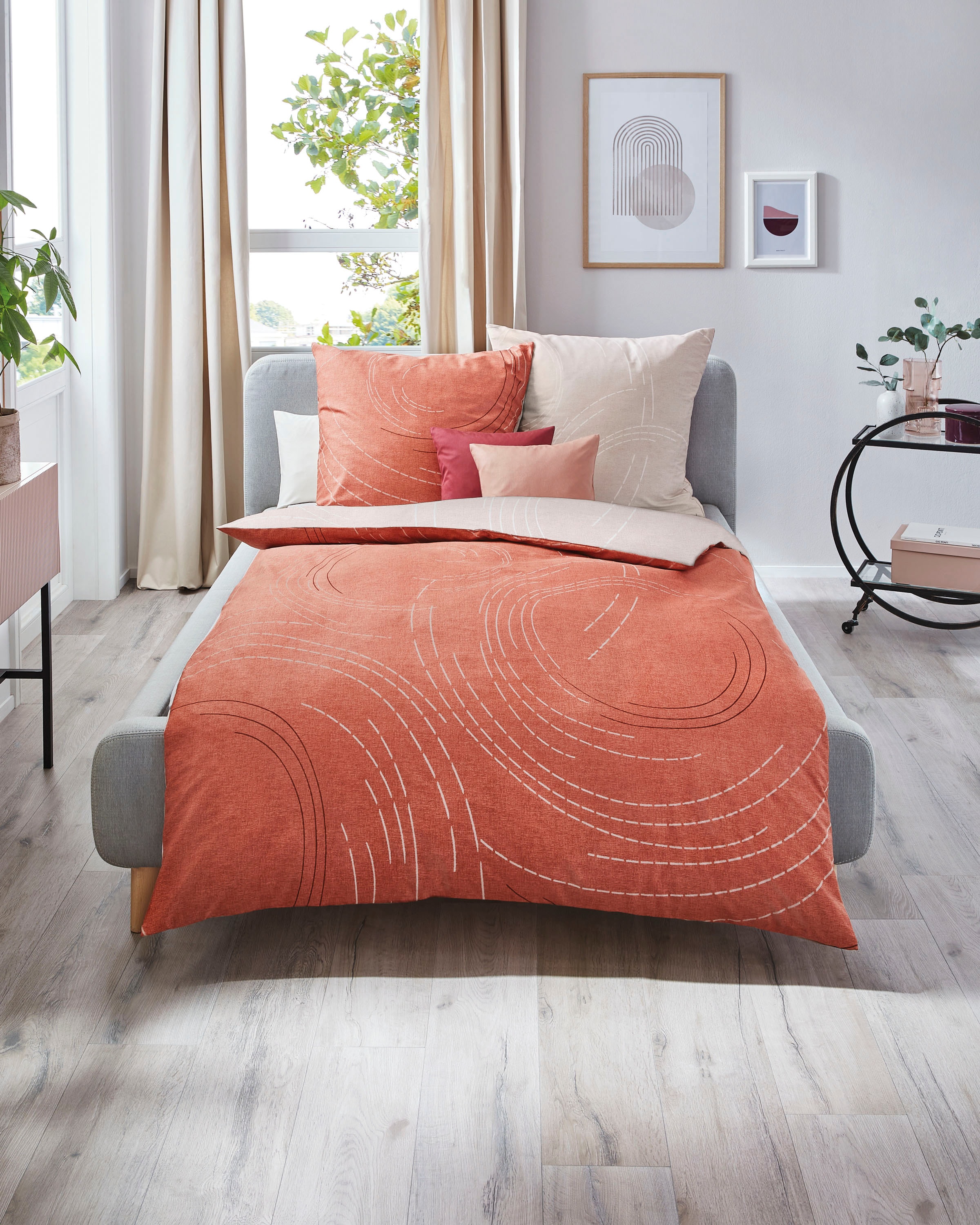 Kaeppel Wendebettwäsche »Jaro, in Gr. 135x200, 155x220 oder 200x200 cm«, mit Reissverschluss, 100% Baumwolle, Bettwäsche mit zeitlosem Design