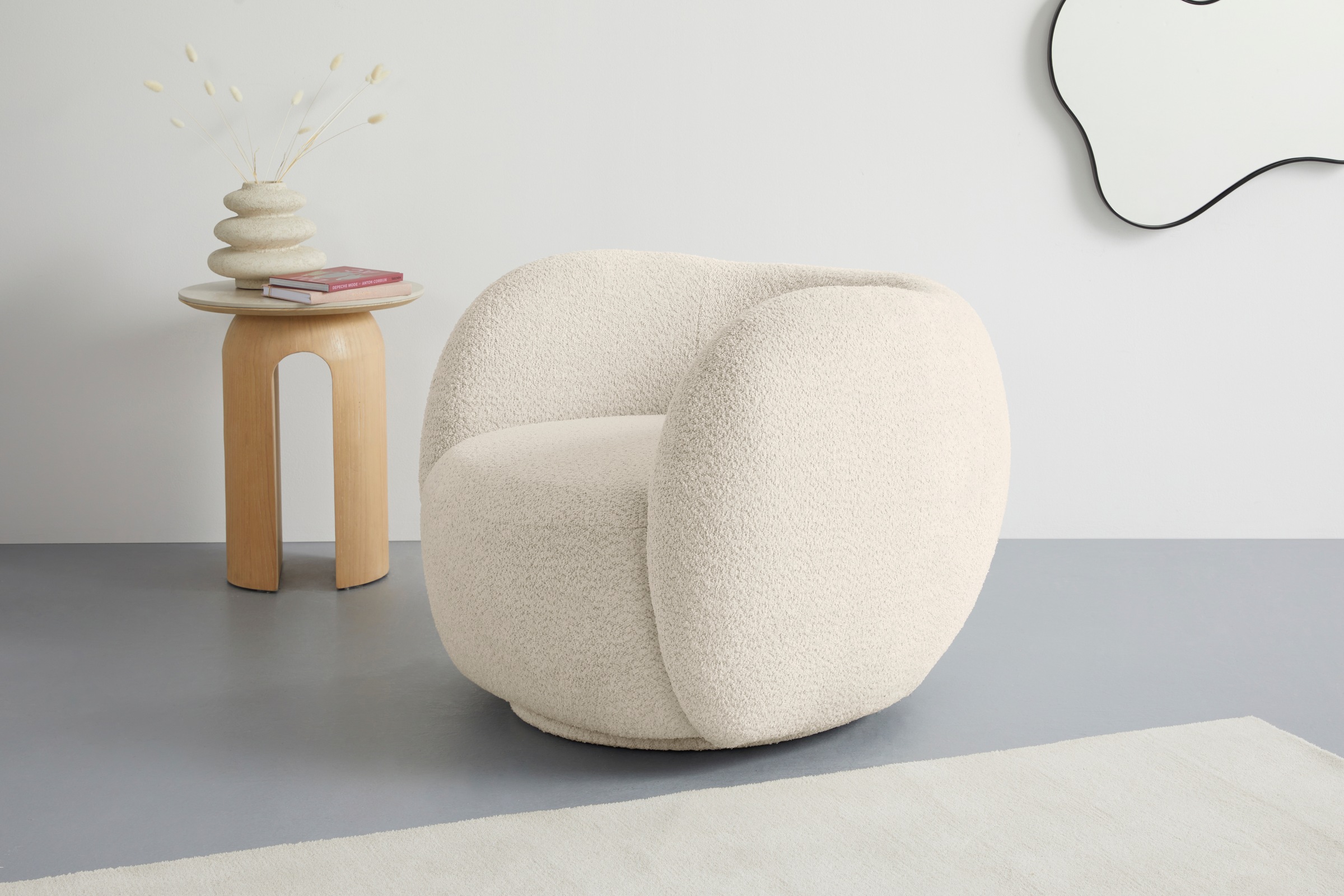 homsy by Ana Johnson Sessel "Pebbla, exklusiver, formschöner Designsessel, Drehsessel" Mit oder ohne Drehfunktion, in Luxus-Microfaser oder Chenille