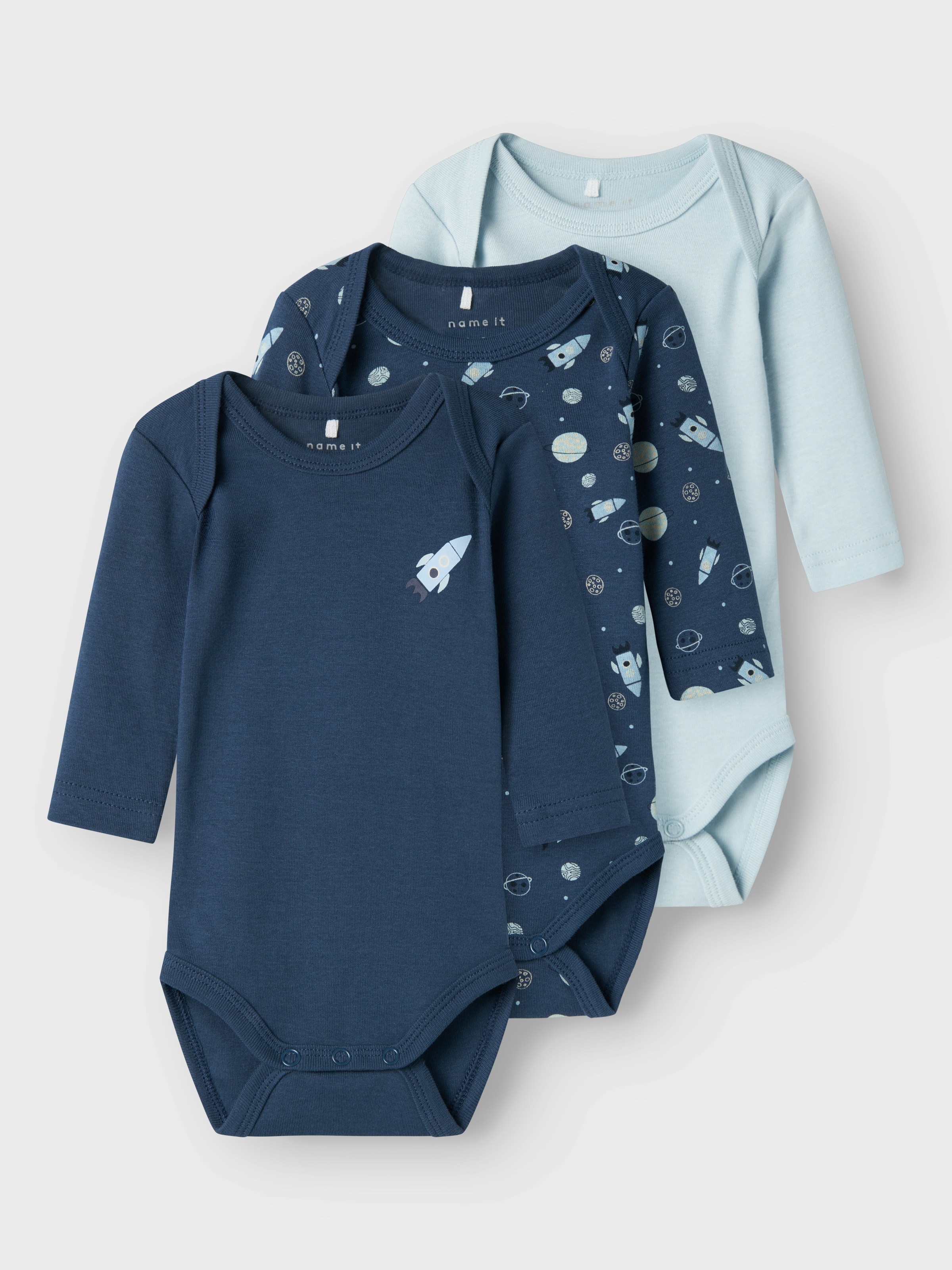Name It Langarmbody »NBMBODY 3P LS DARK SPACE NOOS« Packung, 3 Stk.