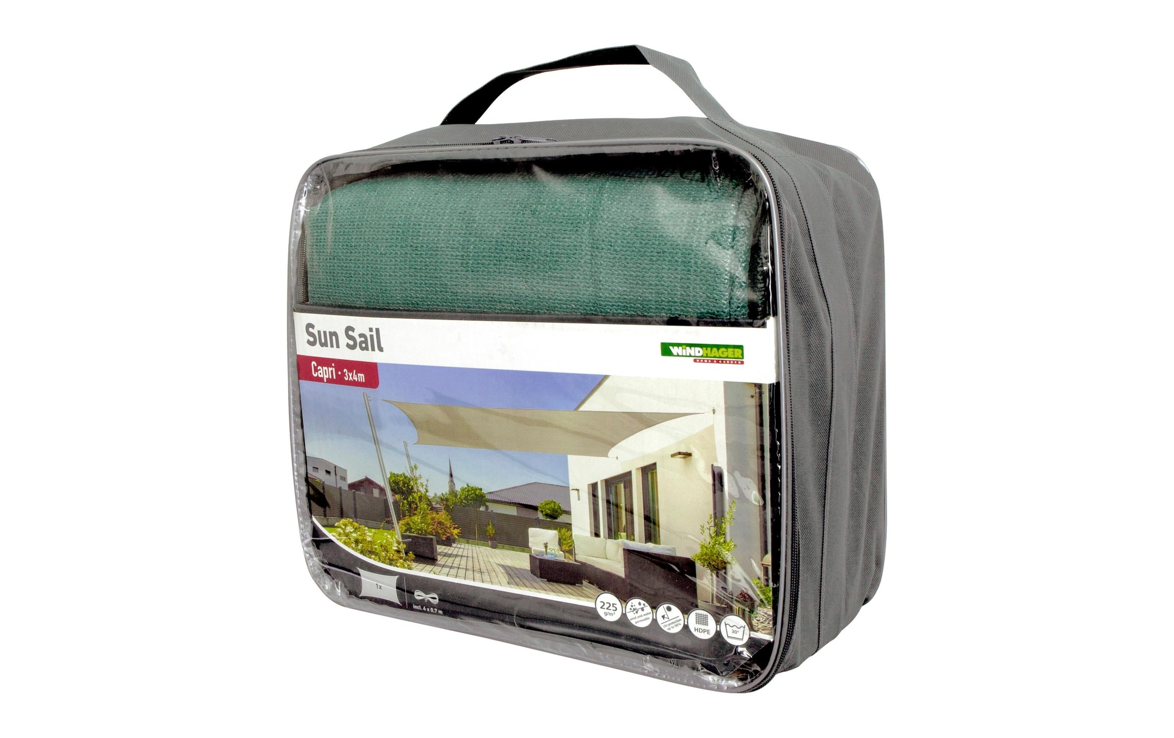 Windhager Sonnensegel »Rechteck 3x4m, Petrol 225gm/2«
