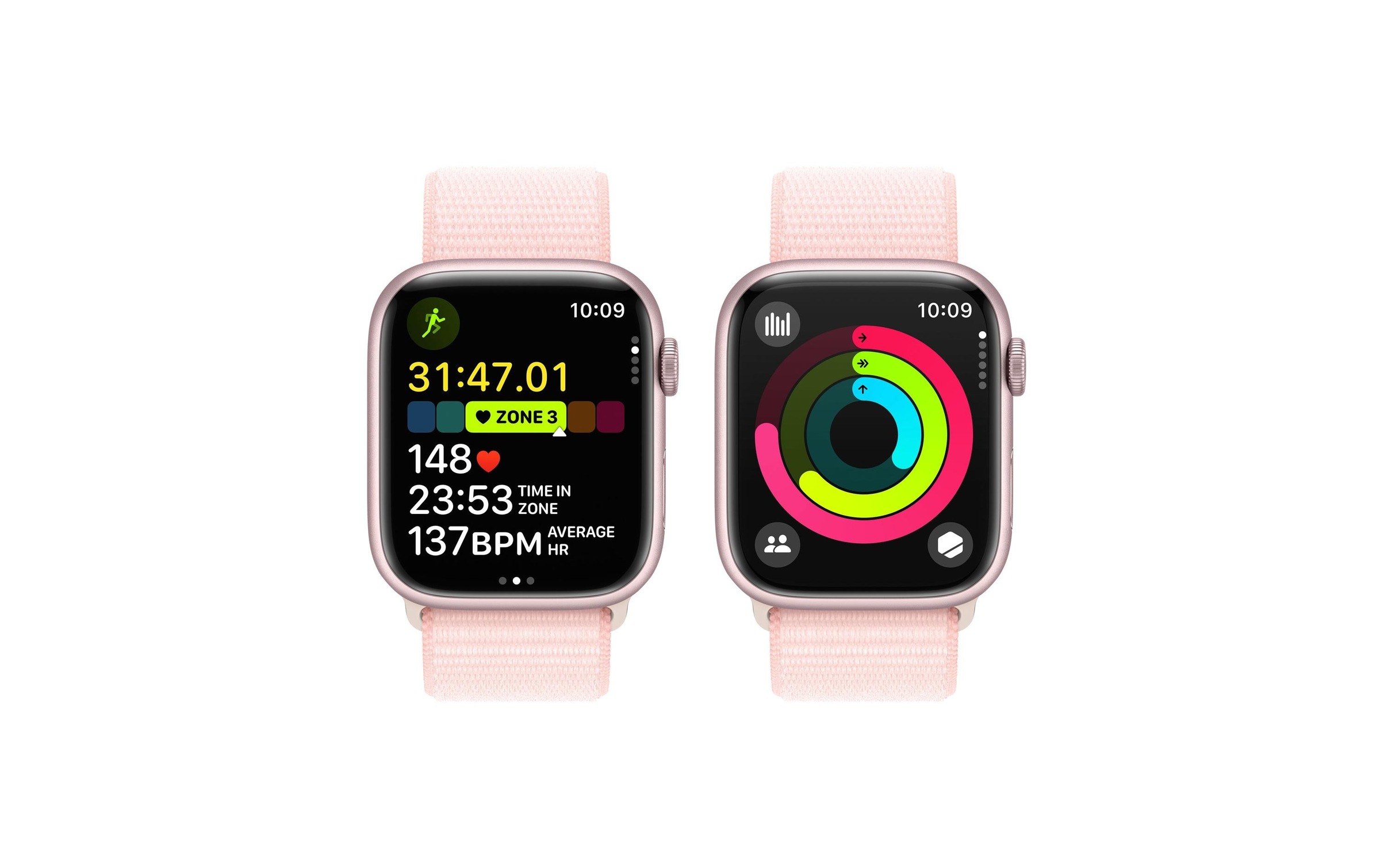 Apple Smartwatch »Series 9, GPS, Aluminium-Gehäuse mit Sport Loop Armband«, Watch OS 10, 64 GB,)