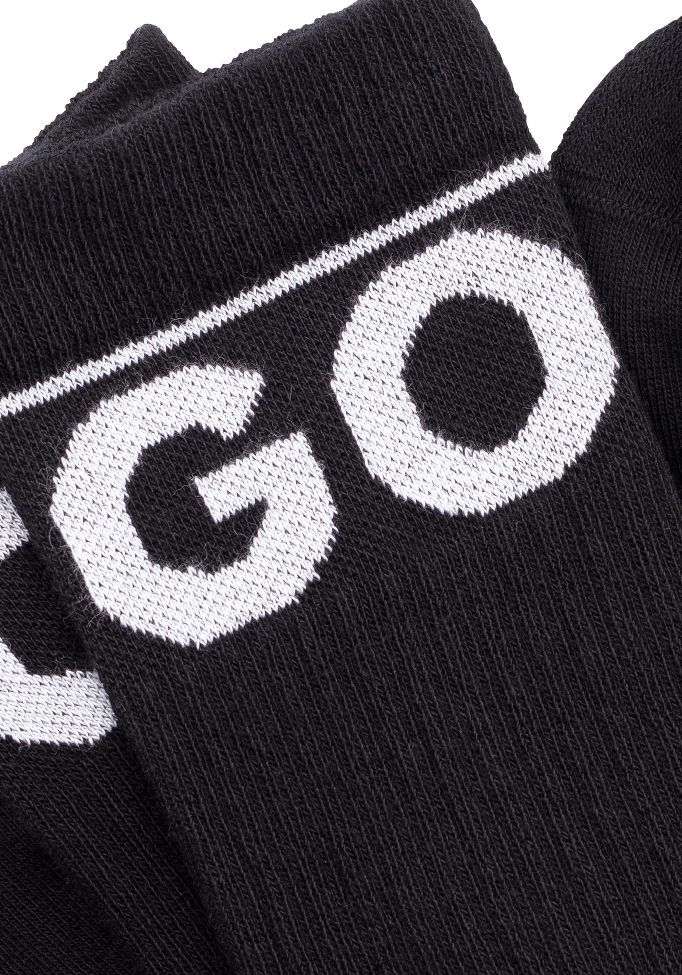 HUGO Underwear Freizeitsocken »2P QS RIB ICONIC CC«, (Packung, 2 Paar, 2er), mit kontrastfarbenen HUGO Schriftzug