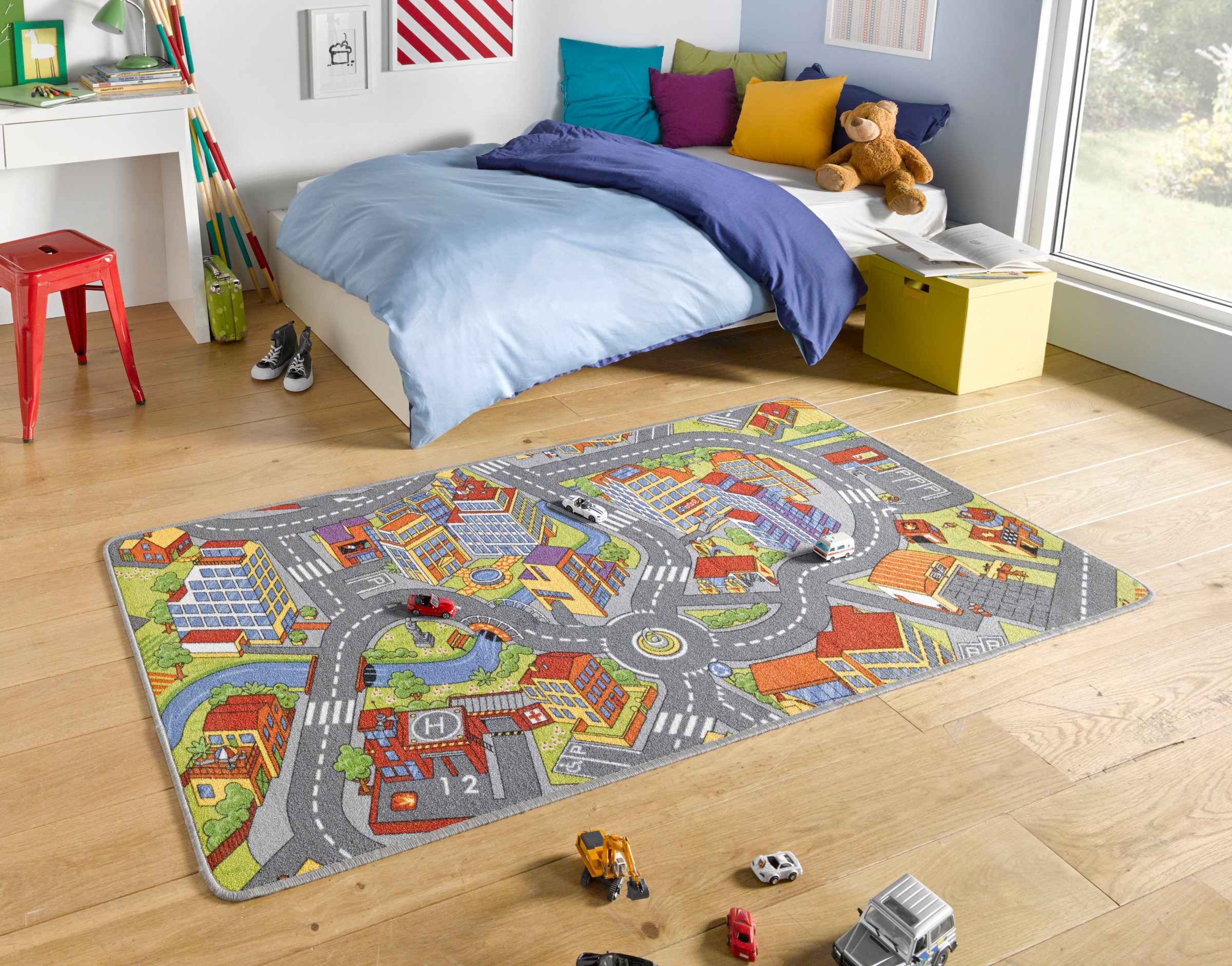 HANSE Home Kinderteppich »Smart City«, rechteckig, Kurzflor, Kinderteppich, Rutschfest, Spielteppich, Kinderzimmer