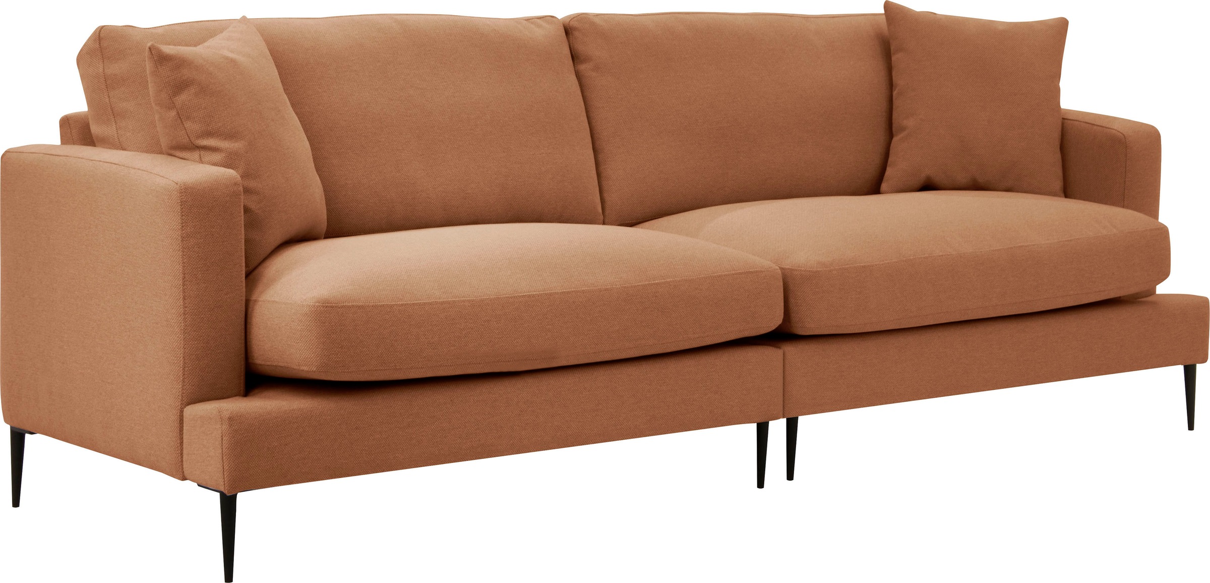 Leonique 2-Sitzer »Cozy elegantes Designsofa, Masse B/T/H: 151/97/80 cm«, mit losen Kissen und Metallbeinen