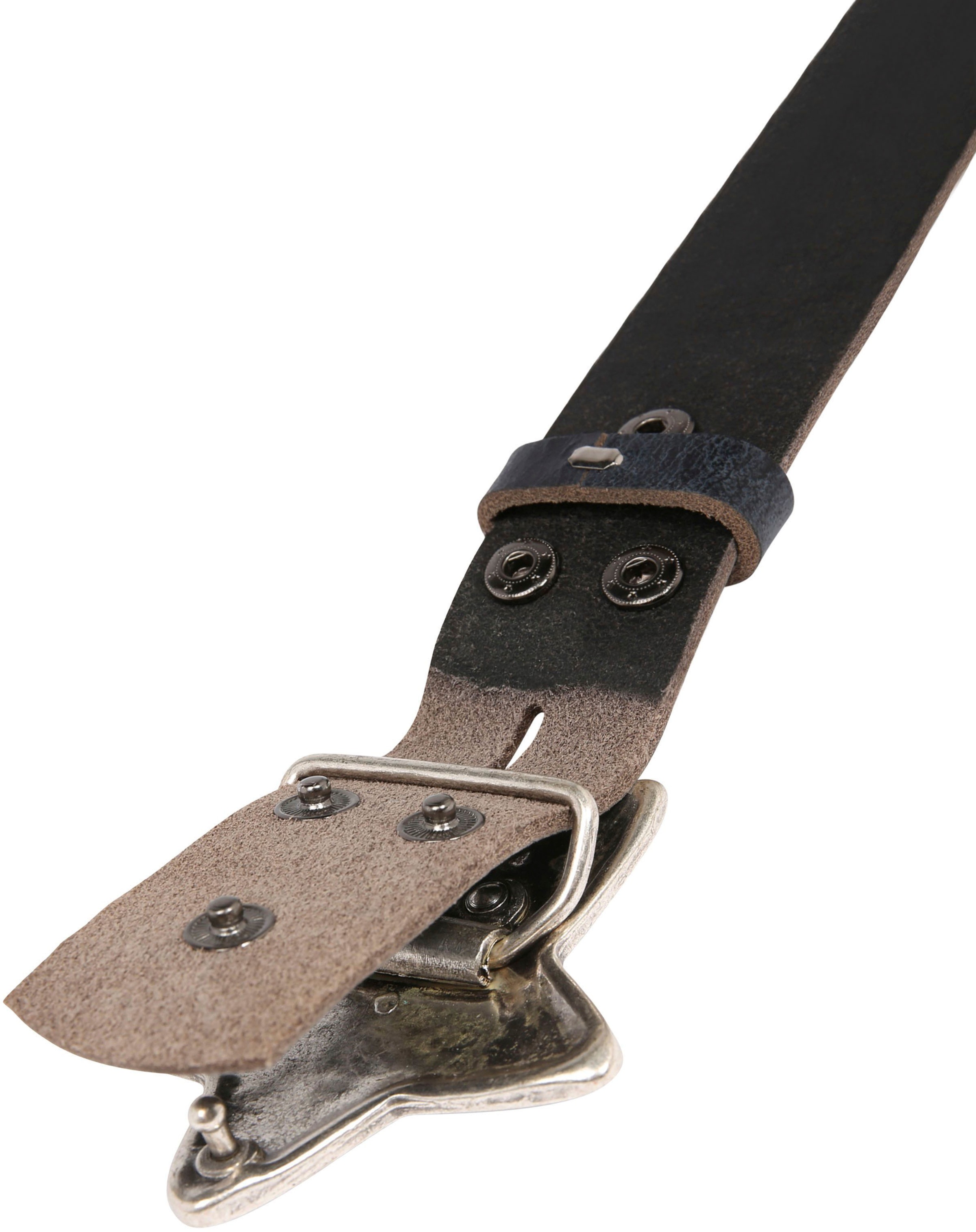 RETTUNGSRING by showroom 019° Ledergürtel, mit gehämmerter Stern-Schliesse