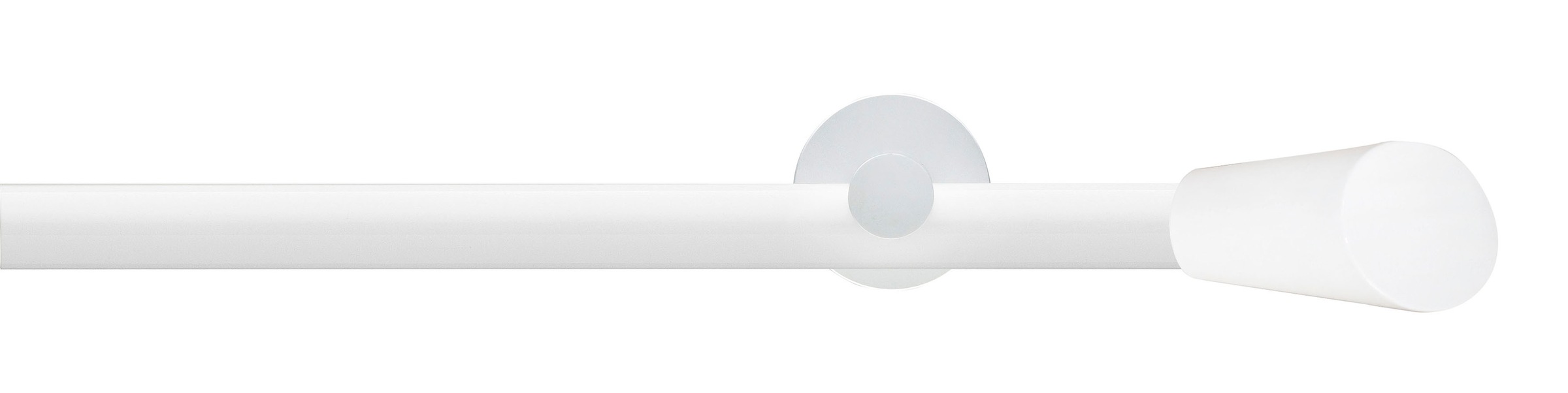 GARESA Gardinenstange "WHITE" Ø 20 mm 2 läufig-läufig Wunschmaßlänge Vorhanggarnitur, Innenlauf, verlängerbar, Endknopf abgeschrägt