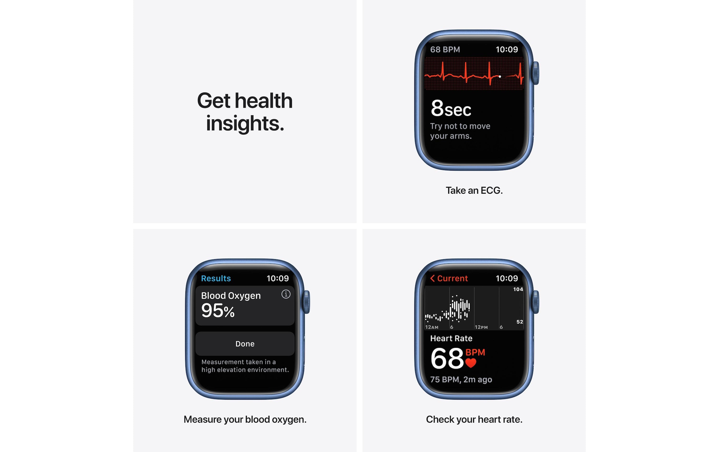 Apple Smartwatch »Serie 7, GPS, 45 mm Aluminiumgehäuse mit Sportarmband«, Watch OS, MKJT3FD/A)