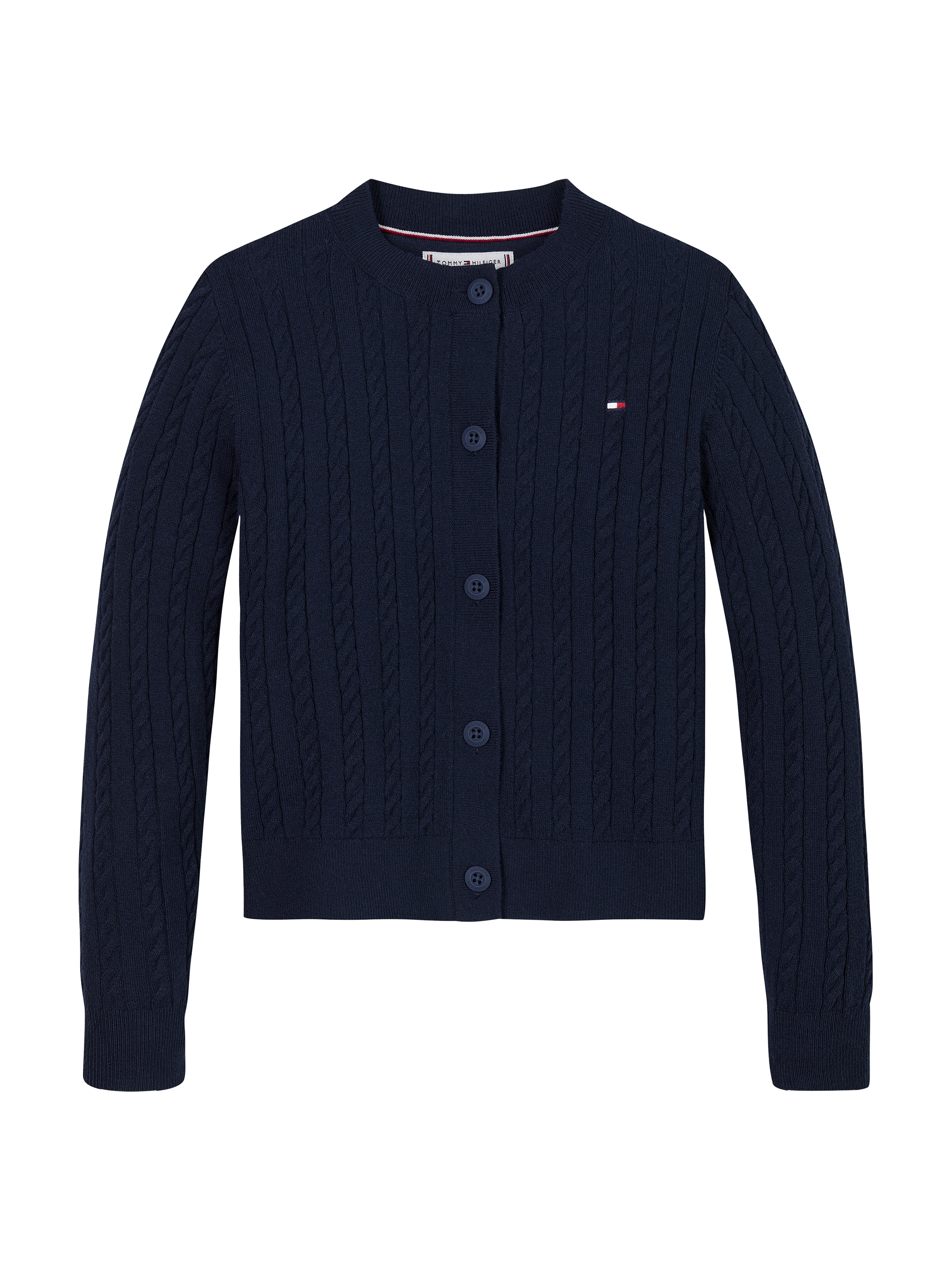 Tommy Hilfiger Strickjacke »MINI CABLE CARDIGAN«, mit kleinem Zopfmuster