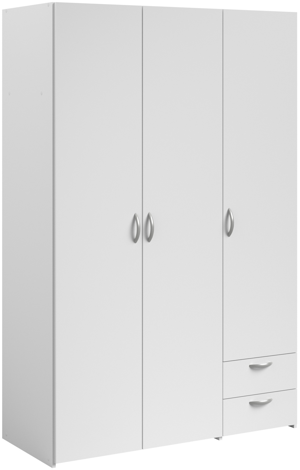 PARISOT - Armoire VARIA - Décor blanc - 3 portes + 2 tiroirs - L 120 x H 185 x P 51 cm