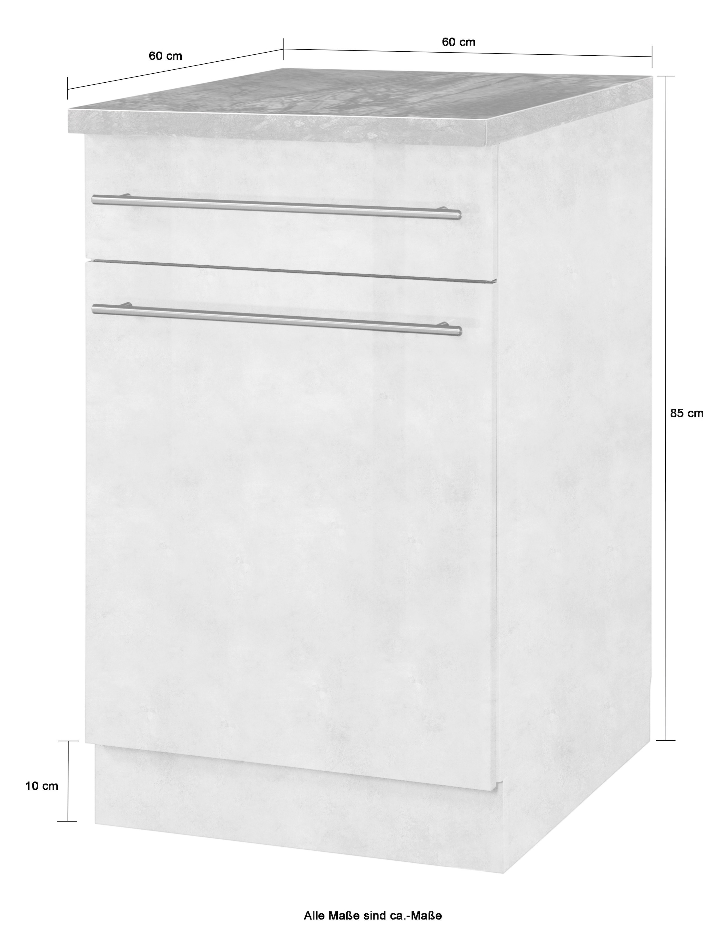 wiho Küchen Unterschrank »Chicago«, 60 cm breit, 1 Schubkasten und 1 Tür  online shoppen | Jelmoli-Versand