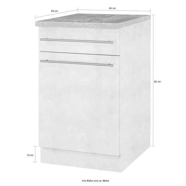 wiho Küchen Unterschrank »Chicago«, 60 cm breit, 1 Schubkasten und 1 Tür  online shoppen | Jelmoli-Versand