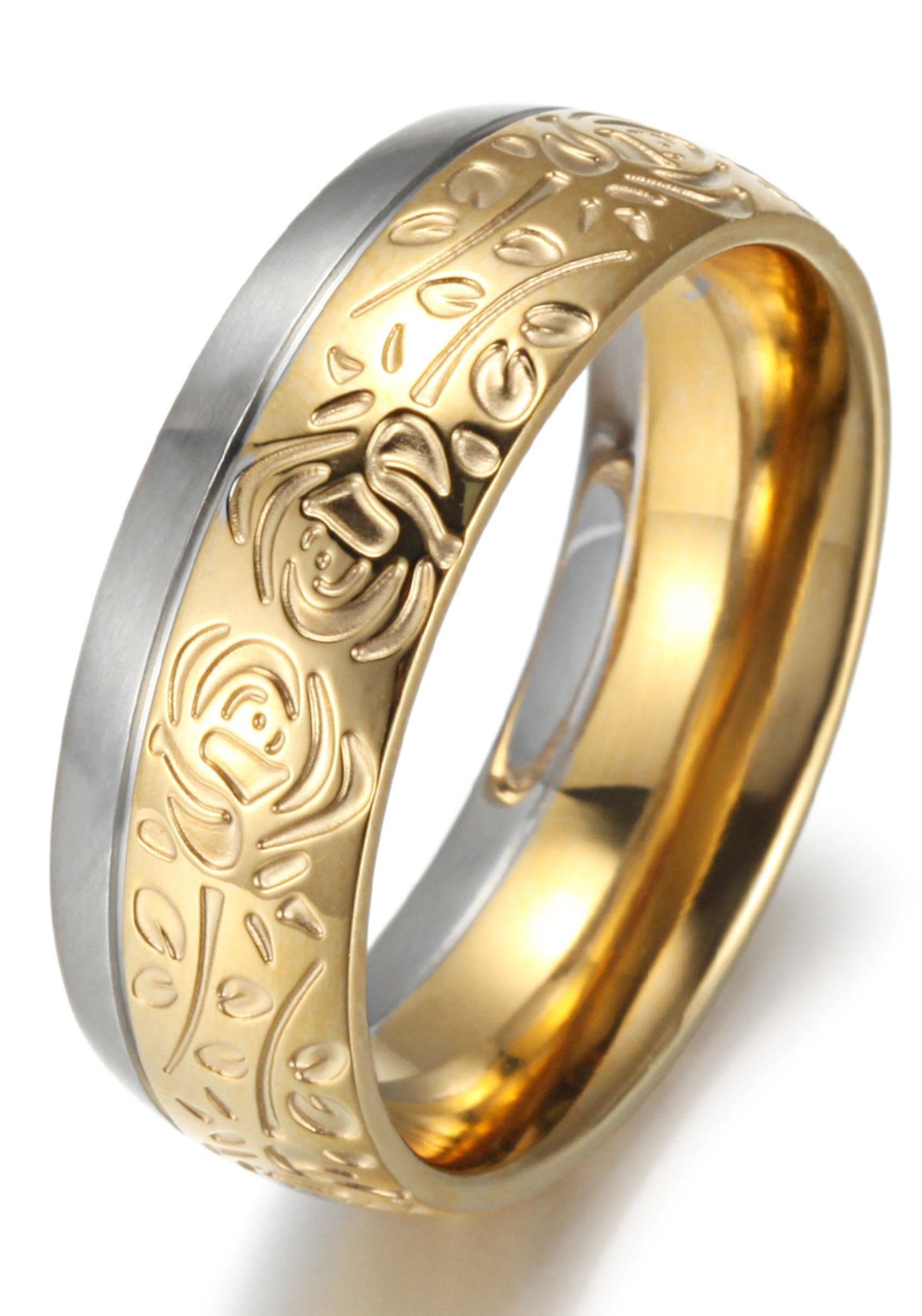 Firetti Trauring "Schmuck Geschenk "LIEBE" bicolor, ca. 8,00 mm breit"