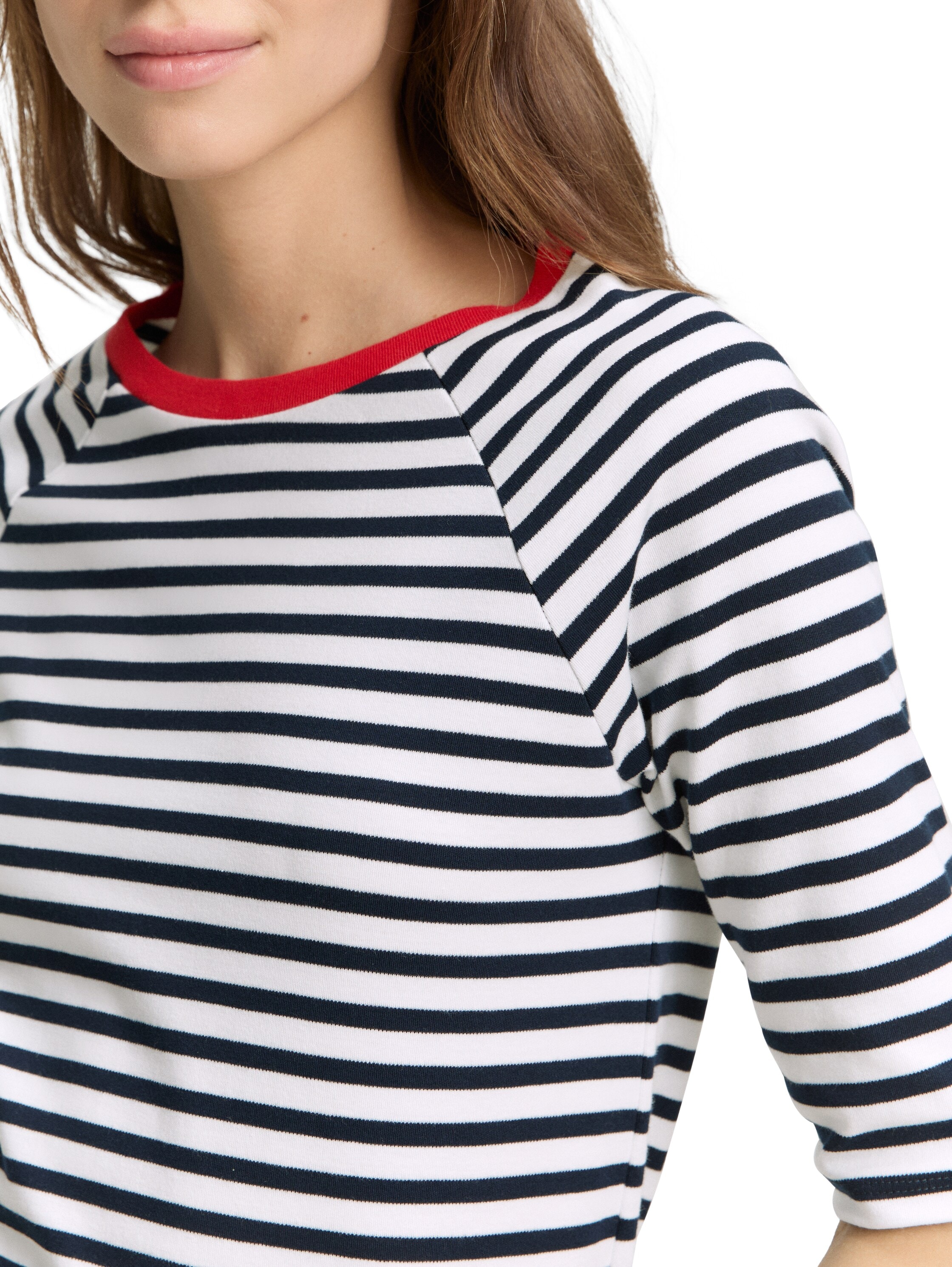 TOM TAILOR Denim Rundhalsshirt, mit Streifen-Muster