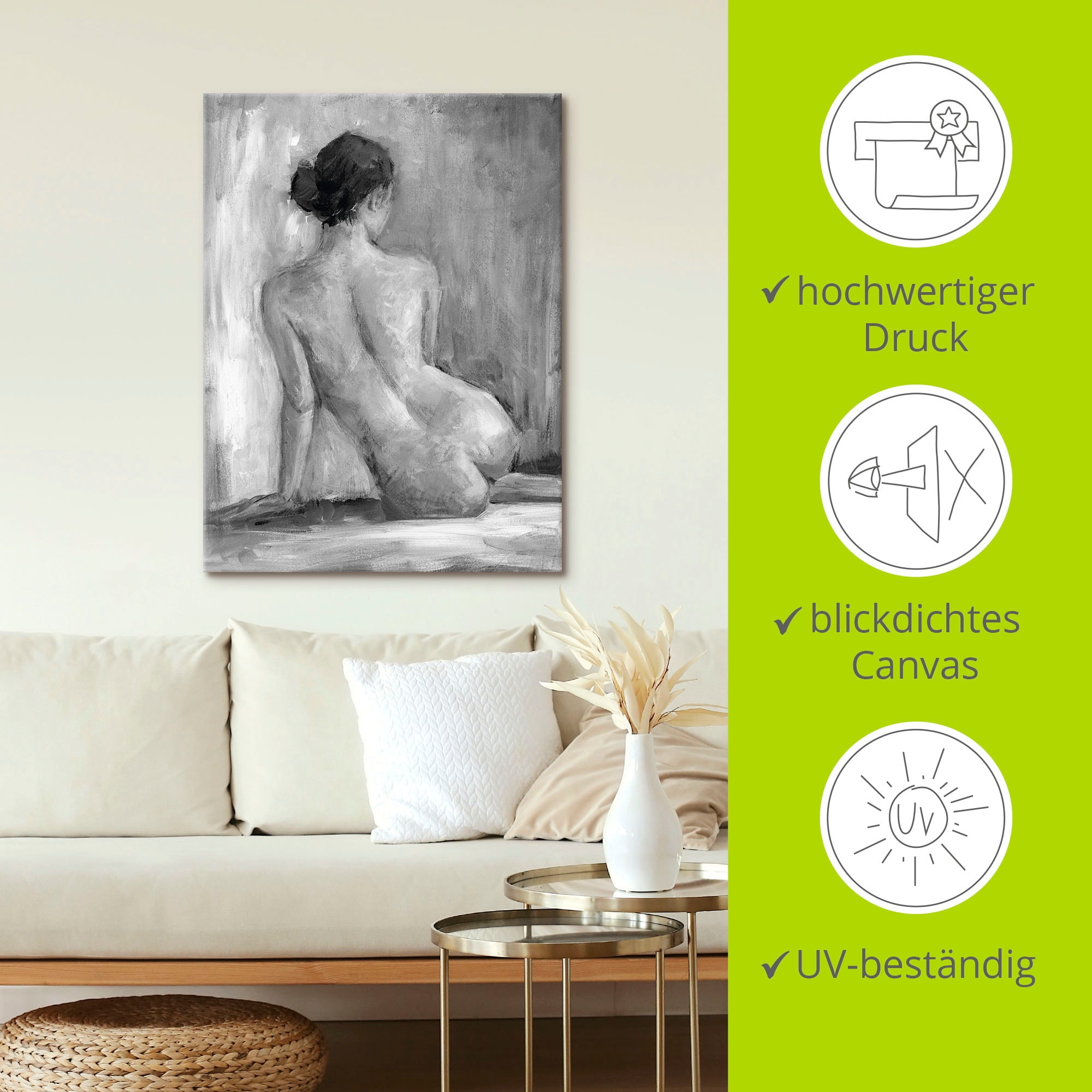 Artland Wandbild »Figur in schwarz & weiss I«, Frau, (1 St.), als Alubild, Outdoorbild, Leinwandbild, Poster, Wandaufkleber