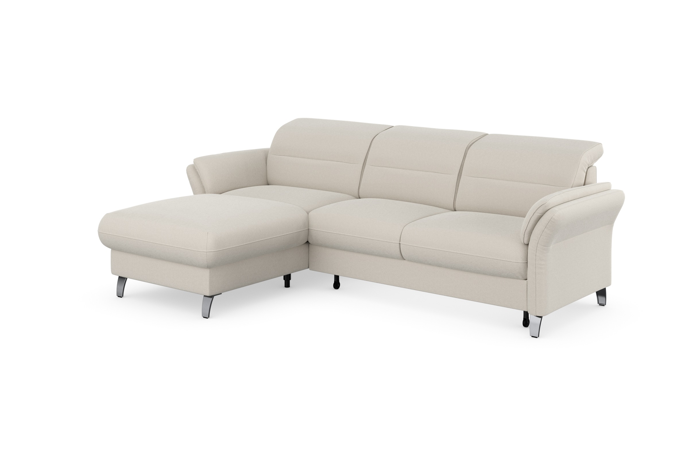 sit&more Ecksofa »Grenoble L-Form mit Federkern«, wahlweise mit Bettfunktion, Bettkasten, Arm- und Kopfteilverstellung