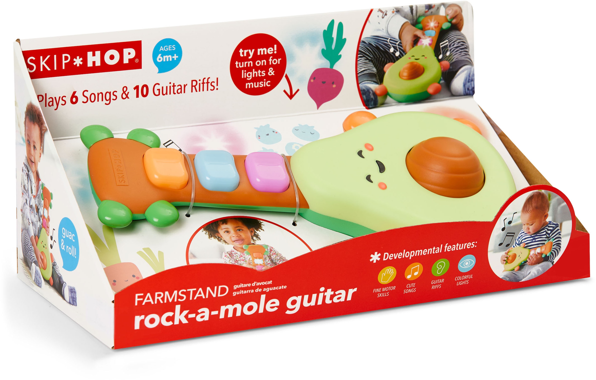 Skip Hop Spielzeug-Musikinstrument »Rock-A-Mole Avocado Gitarre«