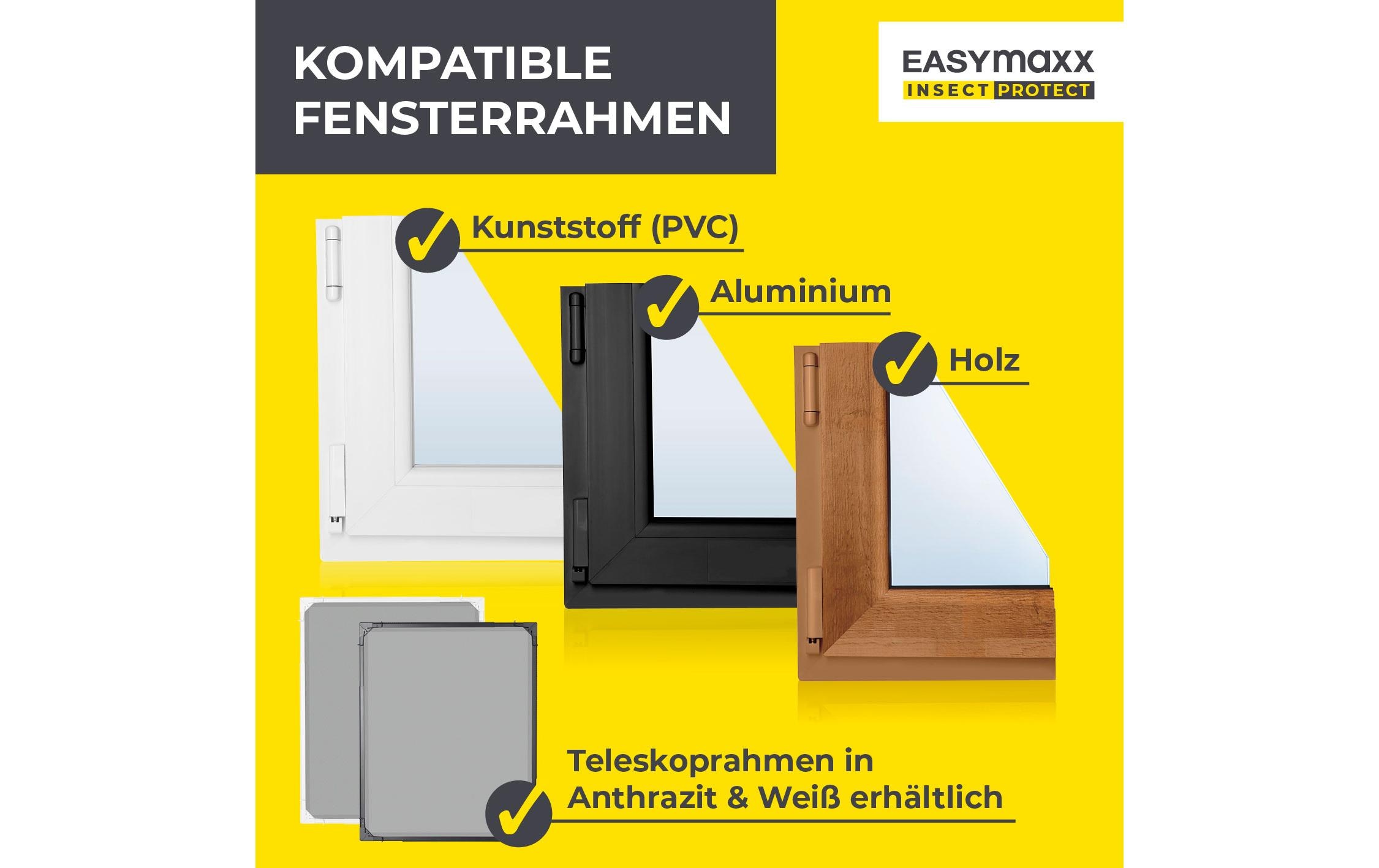 EASYmaxx Insektenschutz-Fensterrahmen »Anthrazit«