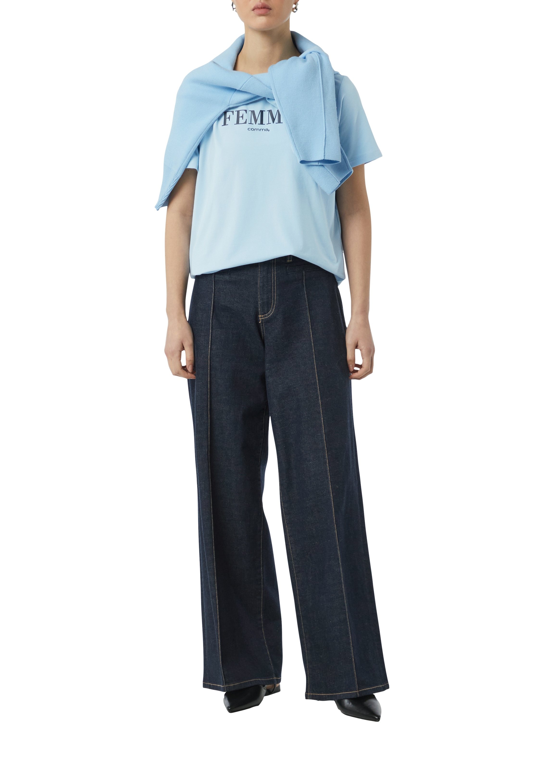 Comma T-Shirt, mit Statement-Print