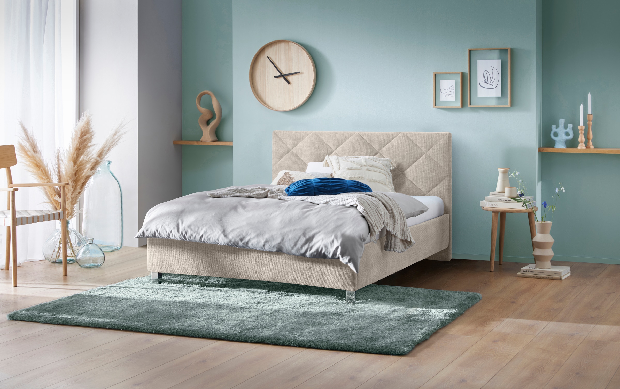 Westfalia Schlafkomfort Polsterbett "Padua" mit Rautensteppung, 3 verschiedene Matraztenarten wählbar