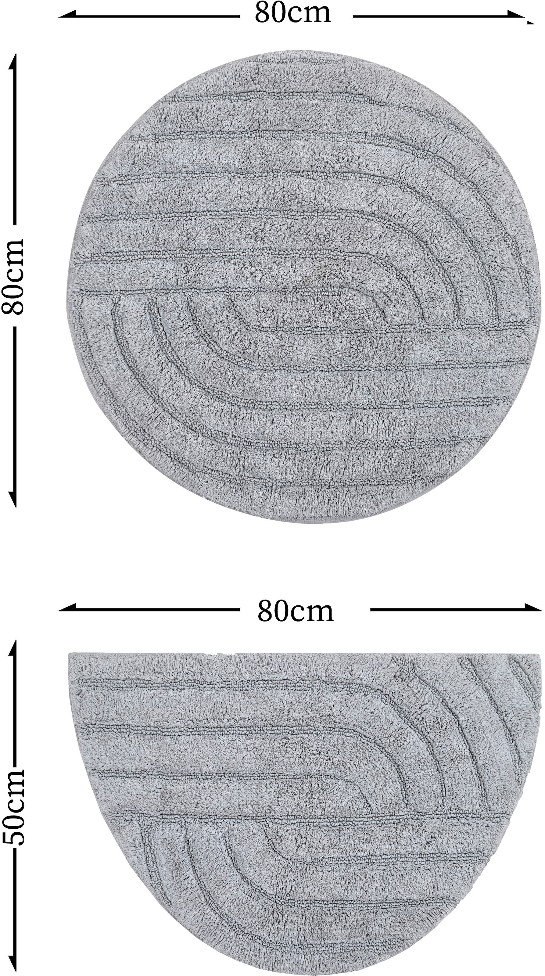 andas Badematte »Marie Streifen, Scandi, Boho, modernes Muster«, Höhe 13 mm, rutschhemmend beschichtet, fussbodenheizungsgeeignet-strapazierfähig, Hoch-Tief-Struktur, 100% Baumwolle