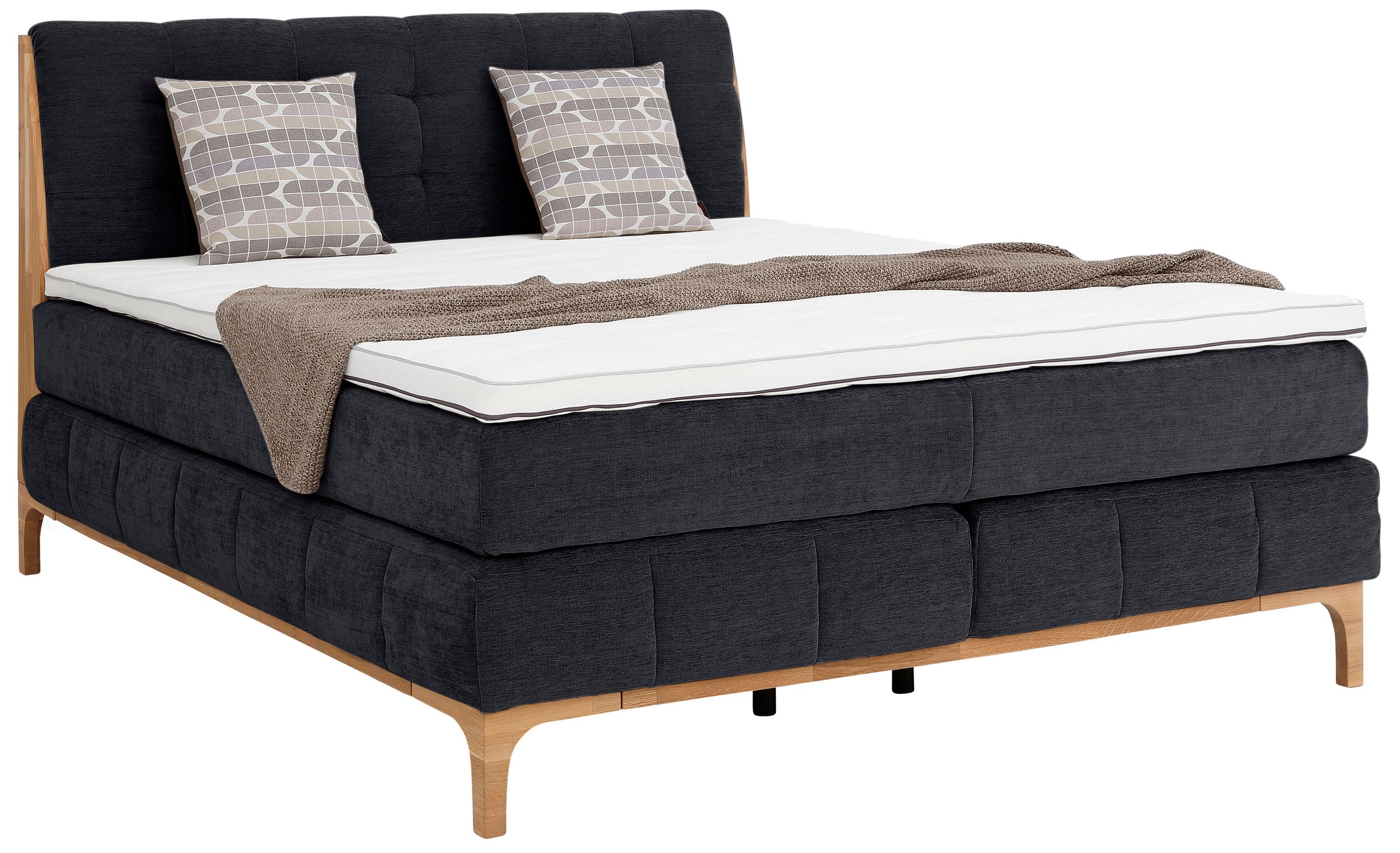 GOODproduct Boxspringbett »Jelle«, (5 St.), zertifizierte, recycelte Bezugsstoffe, verschiedene Ausführungen