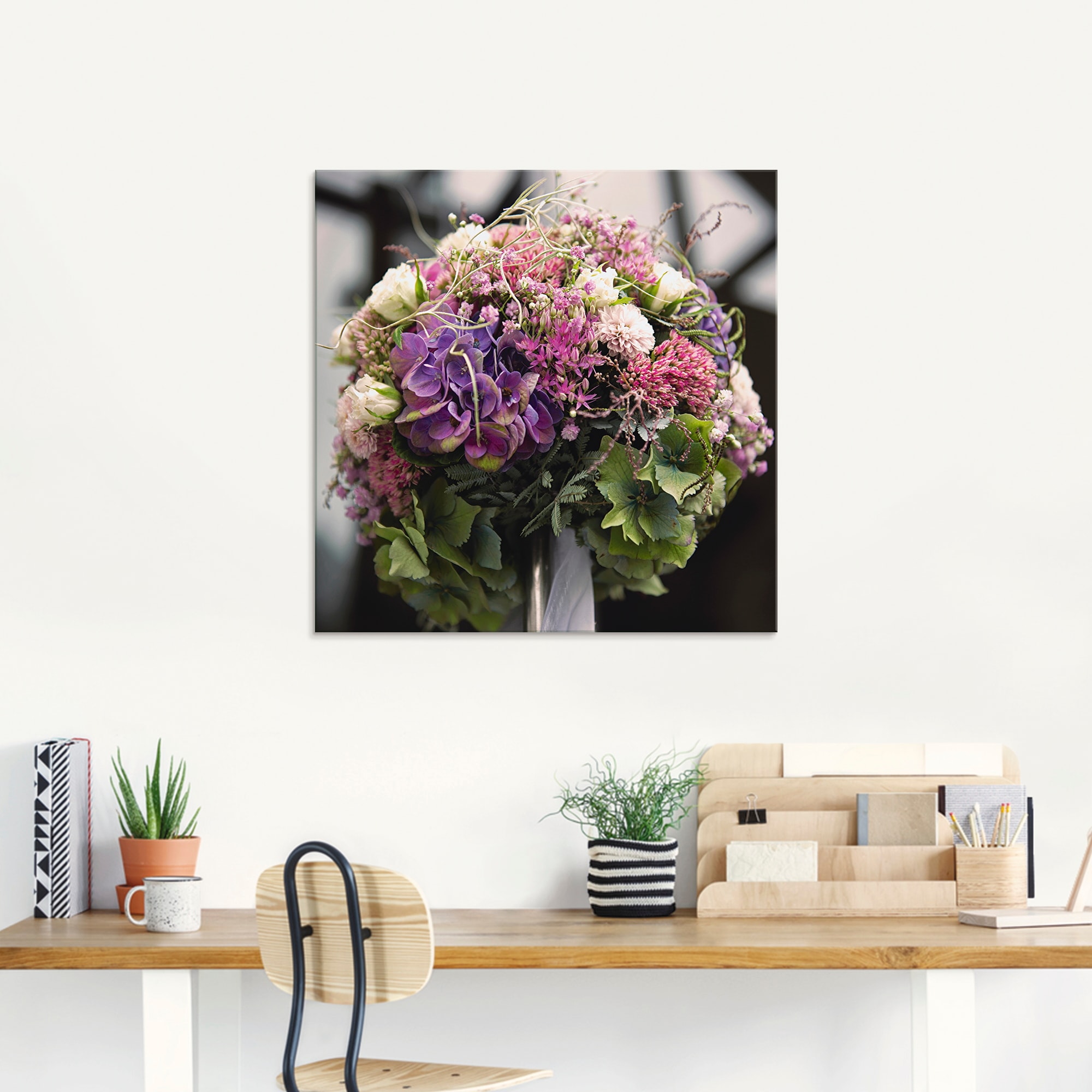 Artland Glasbild »Blumenkugel«, Blumen, (1 St.), in verschiedenen Grössen