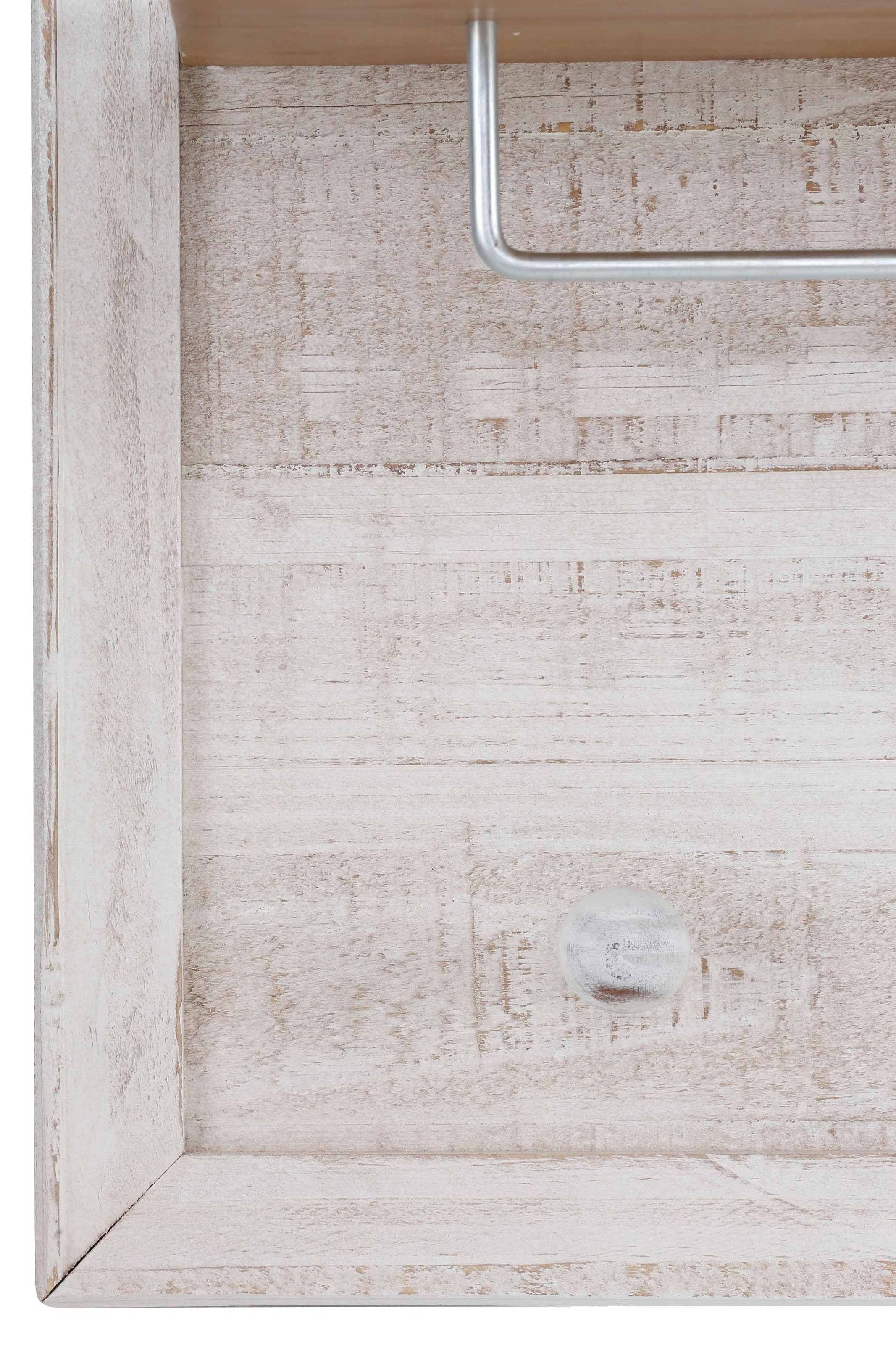 Home affaire Garderobenpaneel »Auckland«, mit 1 Metallstange und 5 Haken, aus Massivholz, Breite 60 cm
