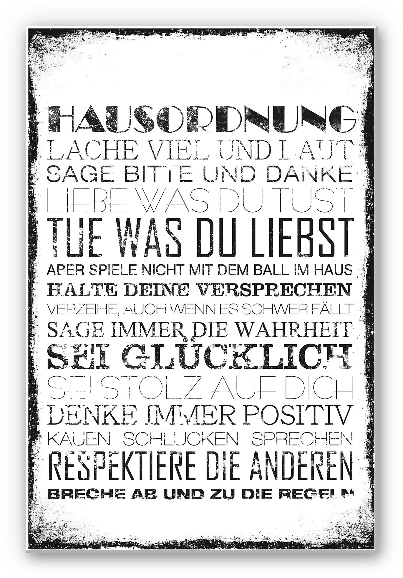 Wandbild kaufen Jelmoli-Versand »Hausordnung« Wall-Art | online