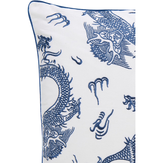BARBARA Home Collection Dekokissen »Dragon 01 blau-weiss«, Kissenhülle ohne  Füllung aus besticktem Leinwandgewebe, 50x50 cm online kaufen |  Jelmoli-Versand