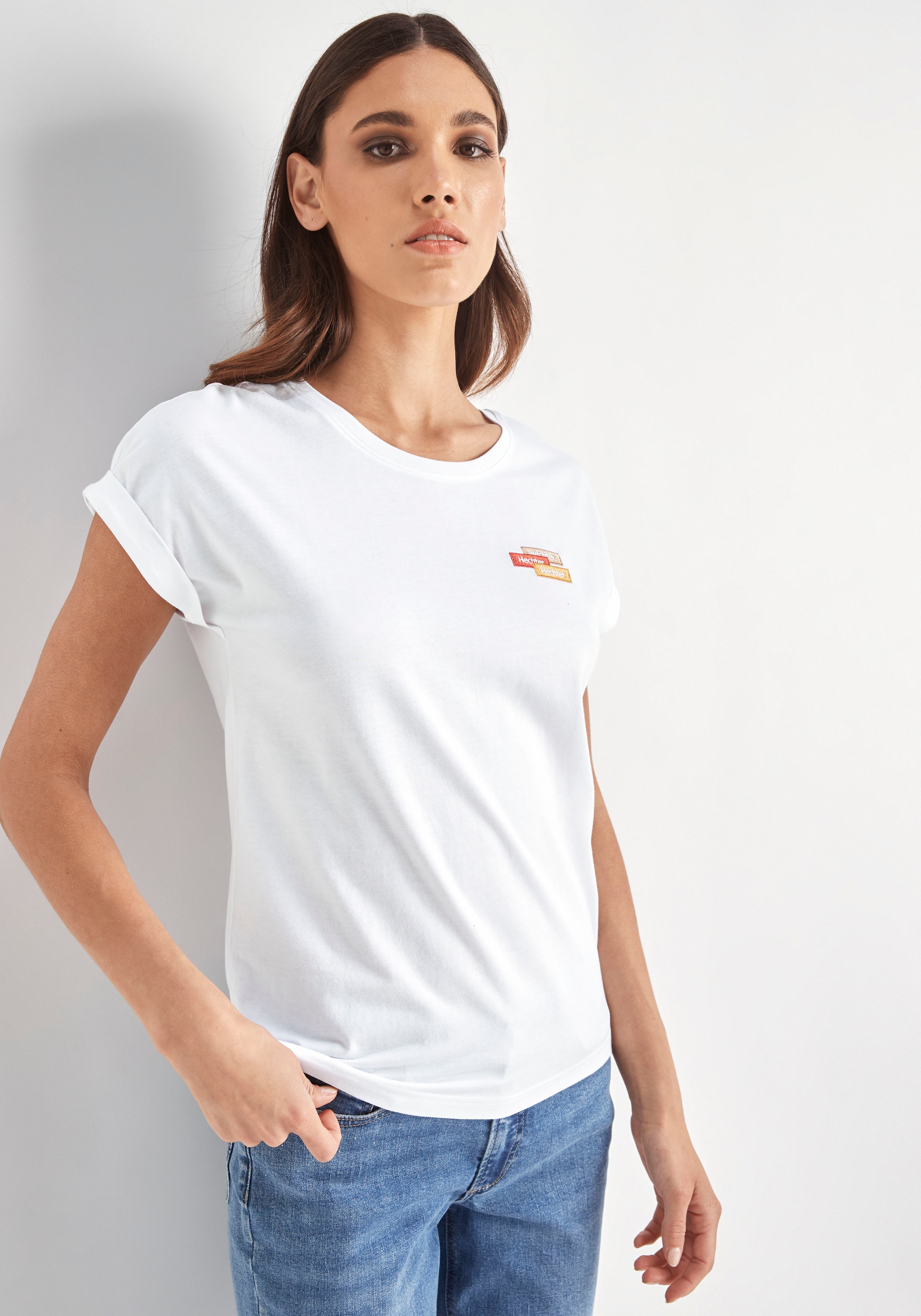 Logostickerei mit shoppen PARIS Schweiz HECHTER online dezenter auf T-Shirt, Brust bei Jelmoli-Versand der